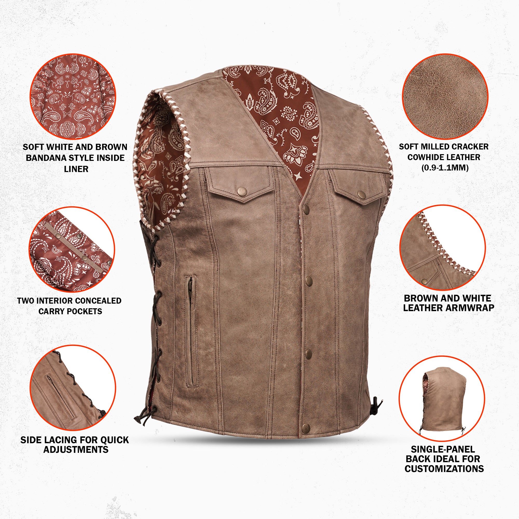 Badlands - Men's Motorcycle Leather Vest