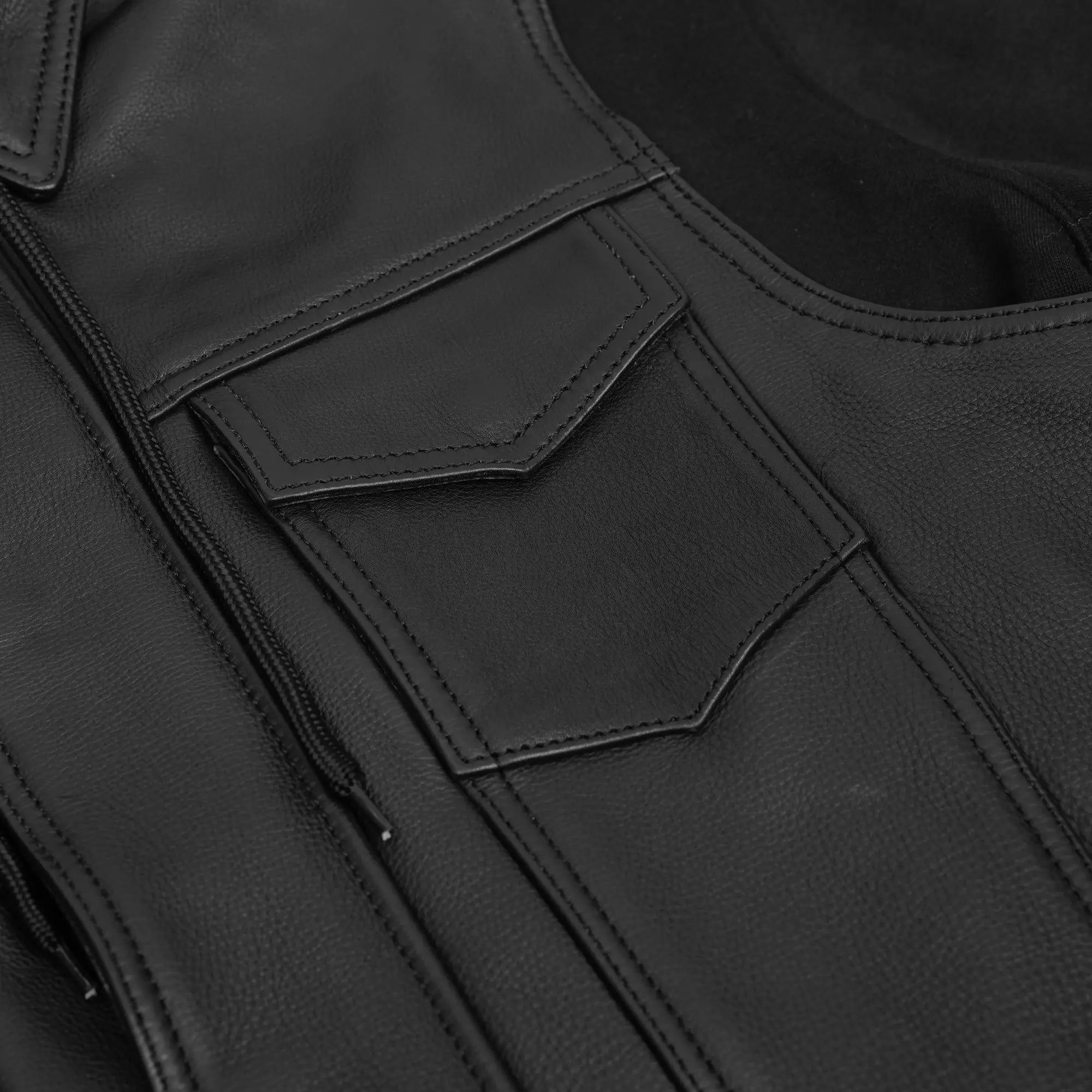 Beckett - Men’s Leather Motorcycle Vest with Hoodie