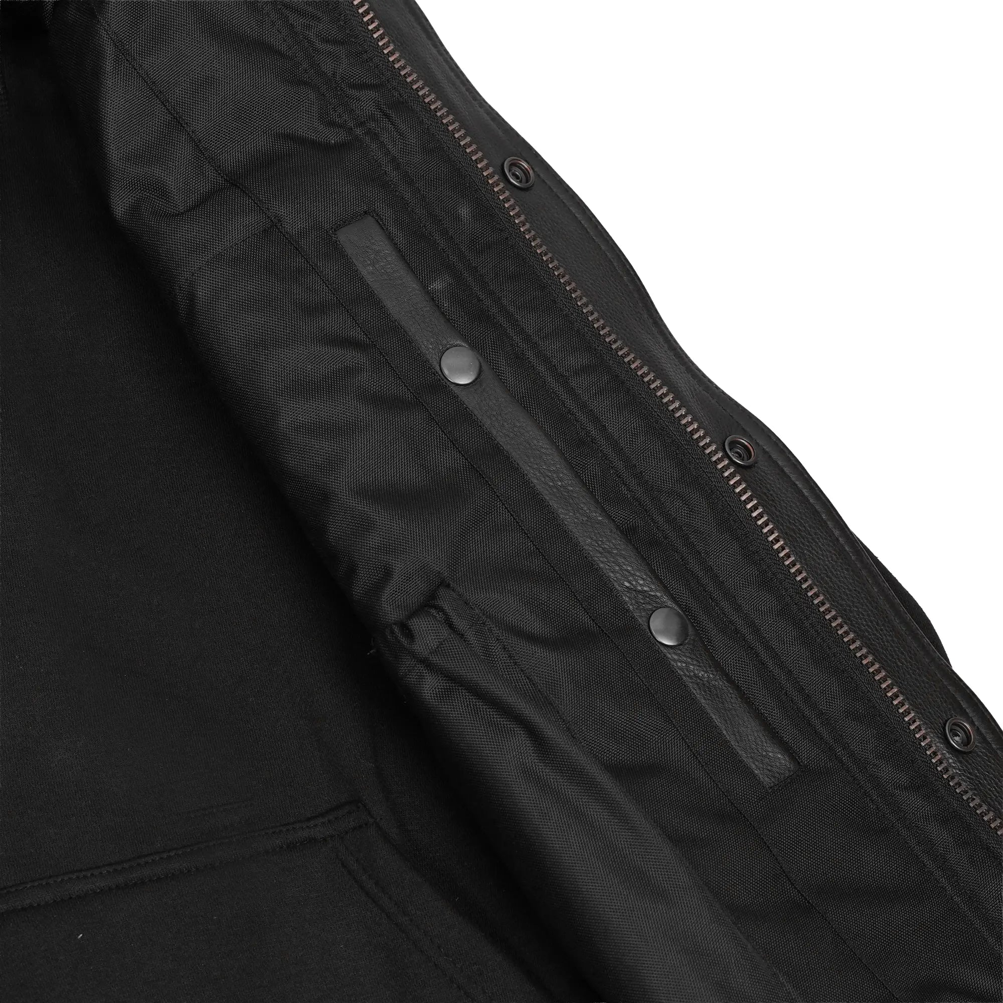 Beckett - Men’s Leather Motorcycle Vest with Hoodie