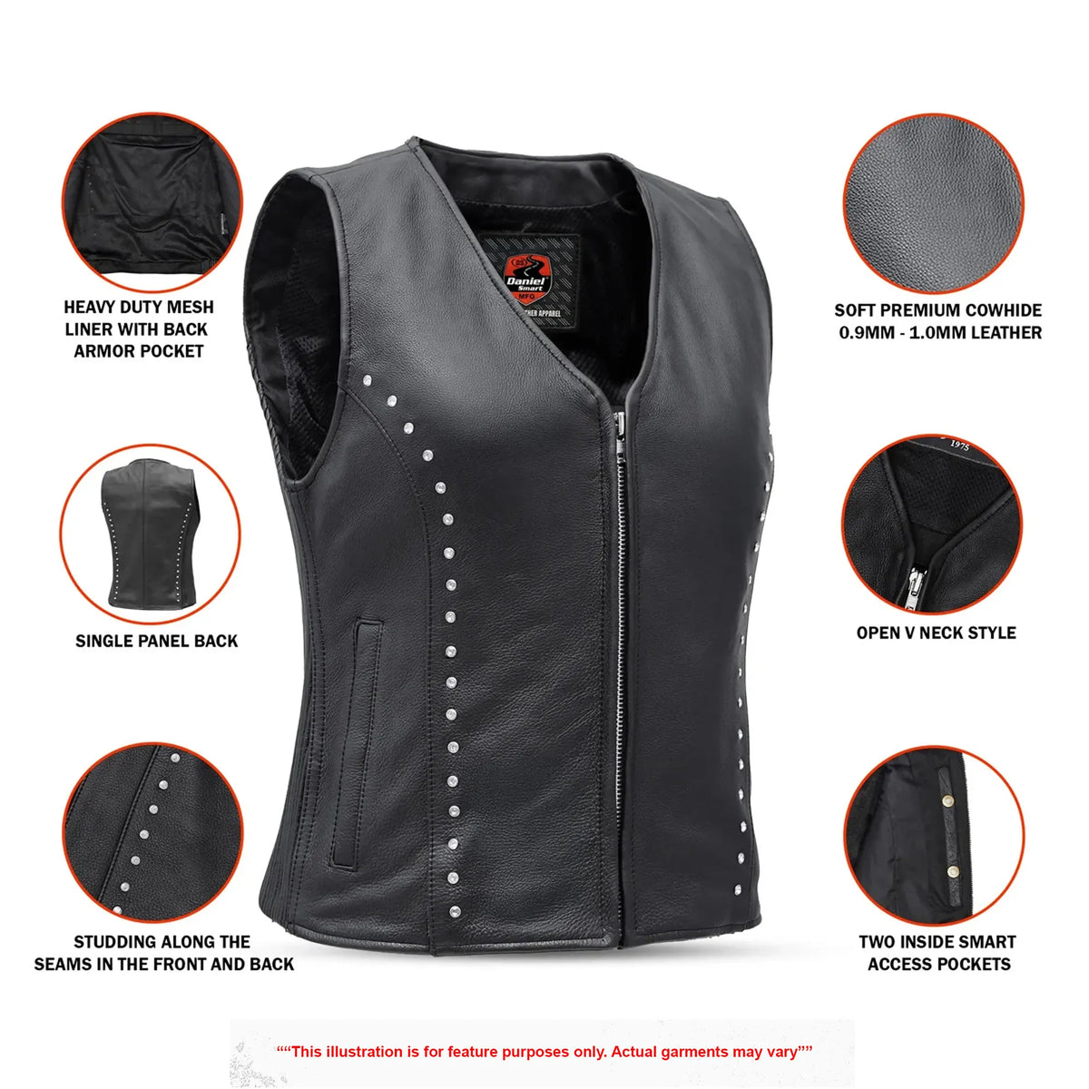 Biker Babe™ Women's Leather Motorcycle Vest
