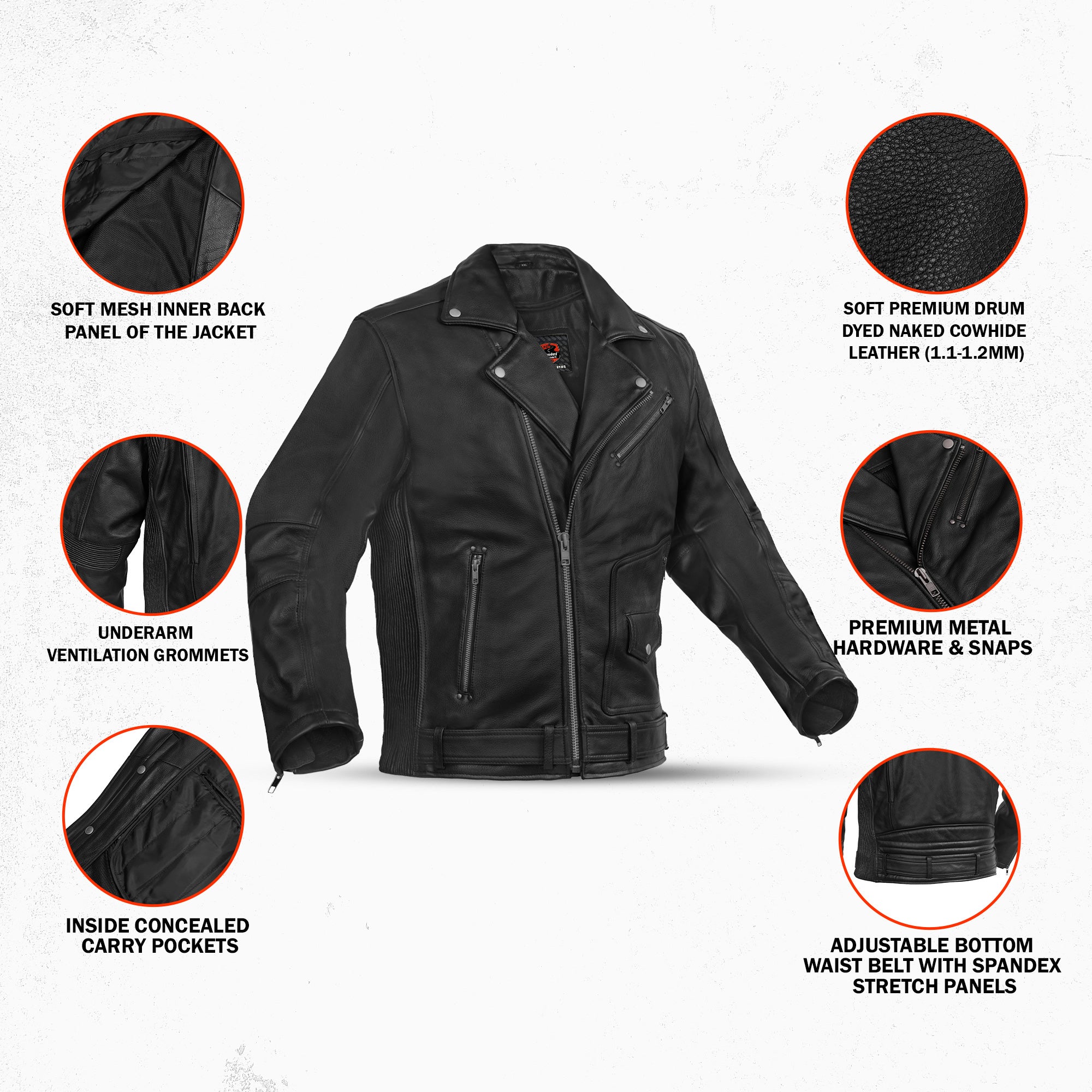 Blackend Men’s Leather Motorcycle Jacket