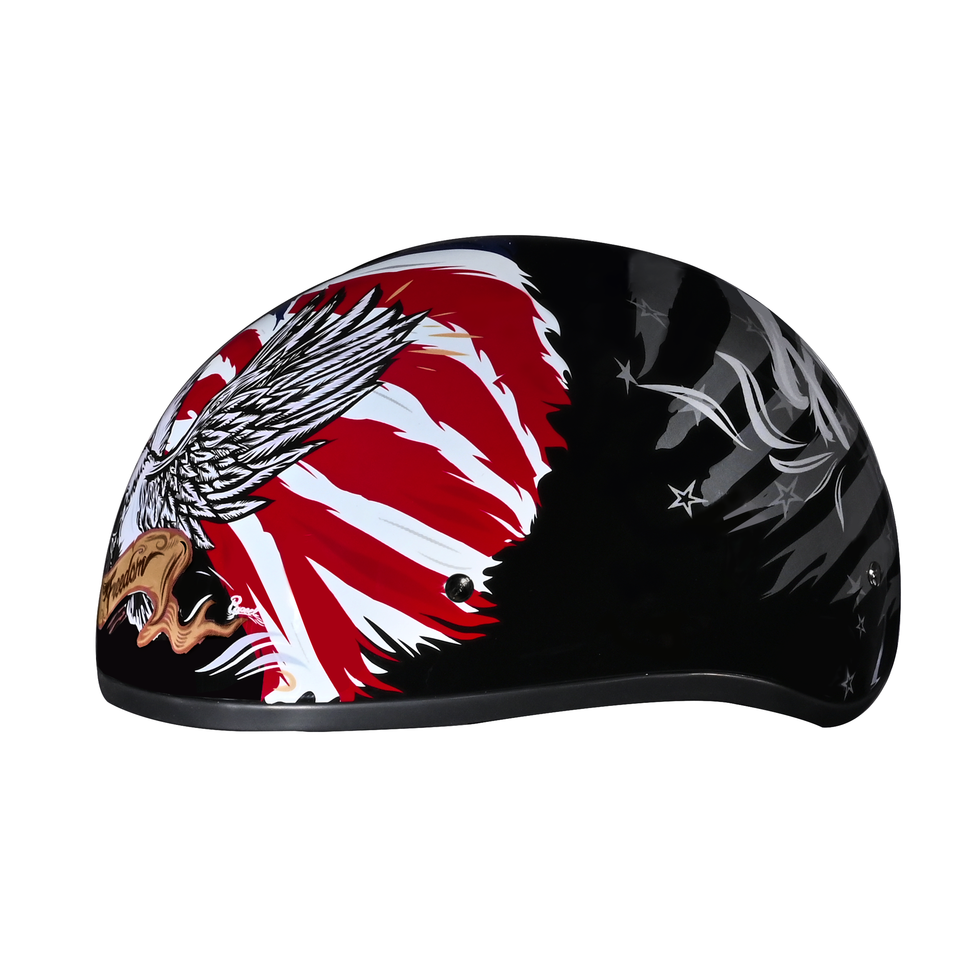 DOT Approved Daytona Motorcycle Half Face Helmet - Skull Cap Graphics for Men & Women, Scooters, ATVs, UTVs & Choppers - W/ Freedom 2.0