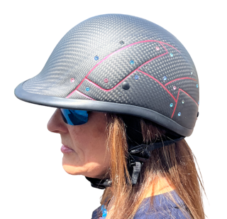 American BADASS Confetti Diamonds Carbon Fiber Smallest DOT Certified Motorcycle Helmet