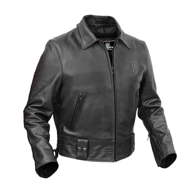 Crime Stop™  Men’s Leather Motorcycle Jacket