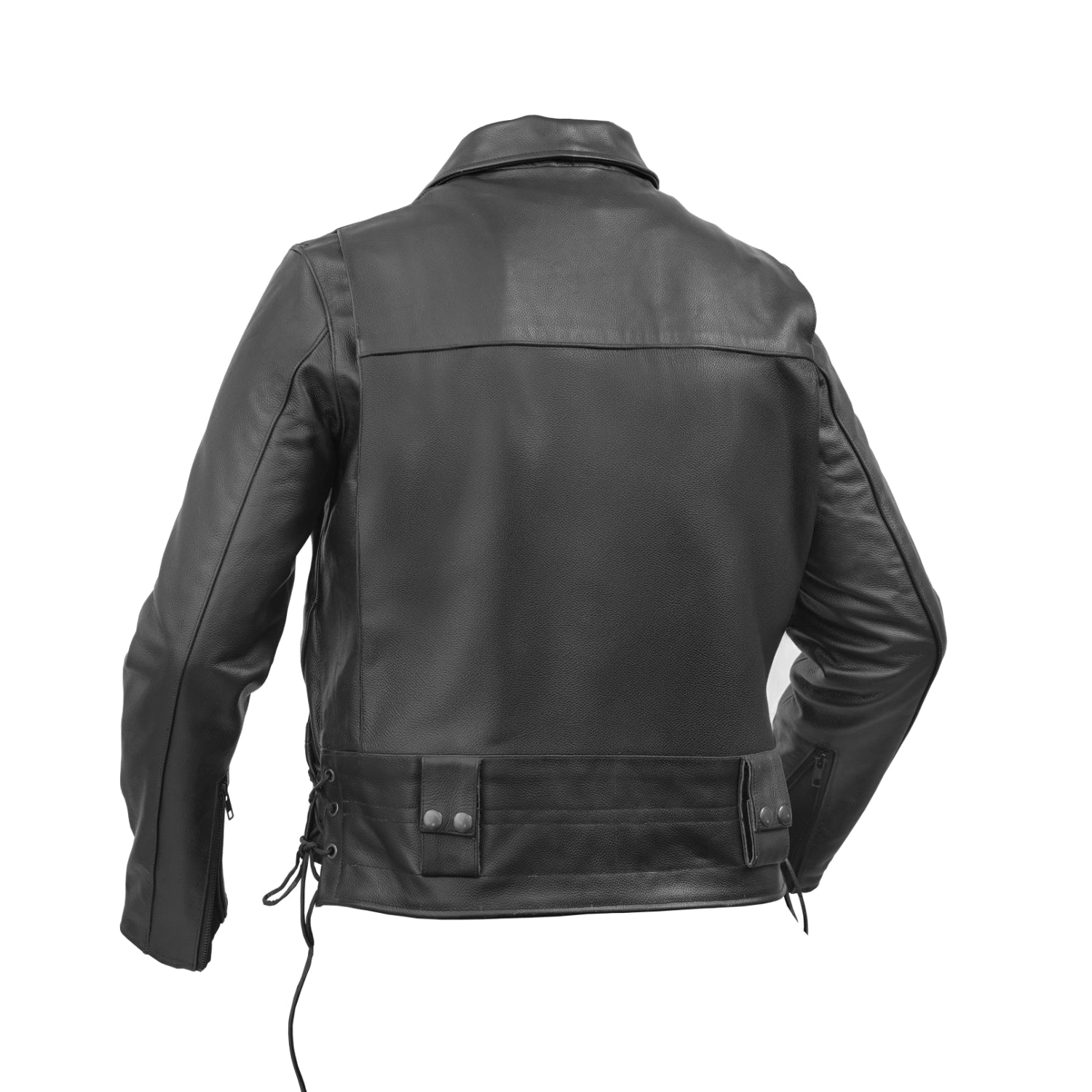 Crime Stop Men’s Leather Motorcycle Jacket