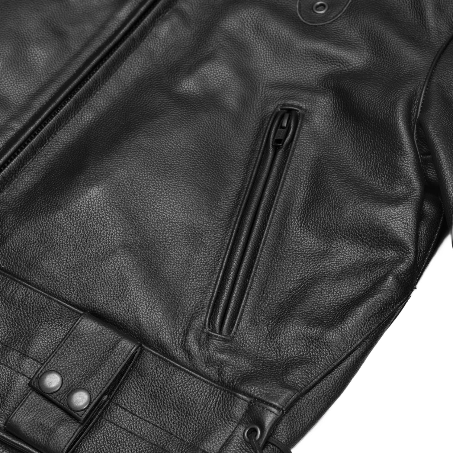 Crime Stop Men’s Leather Motorcycle Jacket