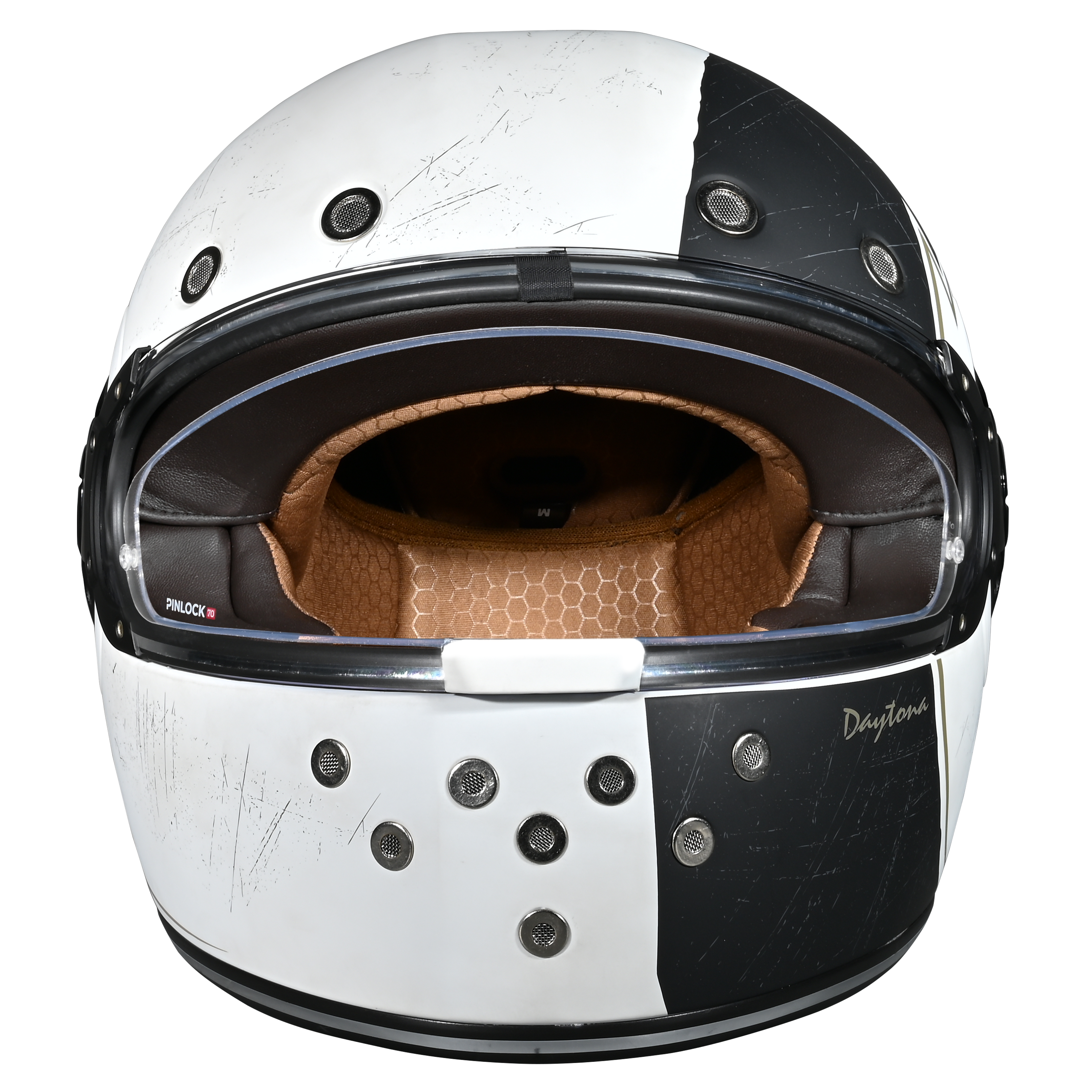 DOT Daytona Retro Full Face Motorcycle Helmet: Vintage Style for Men, Women, & Youth - W/ Blitz
