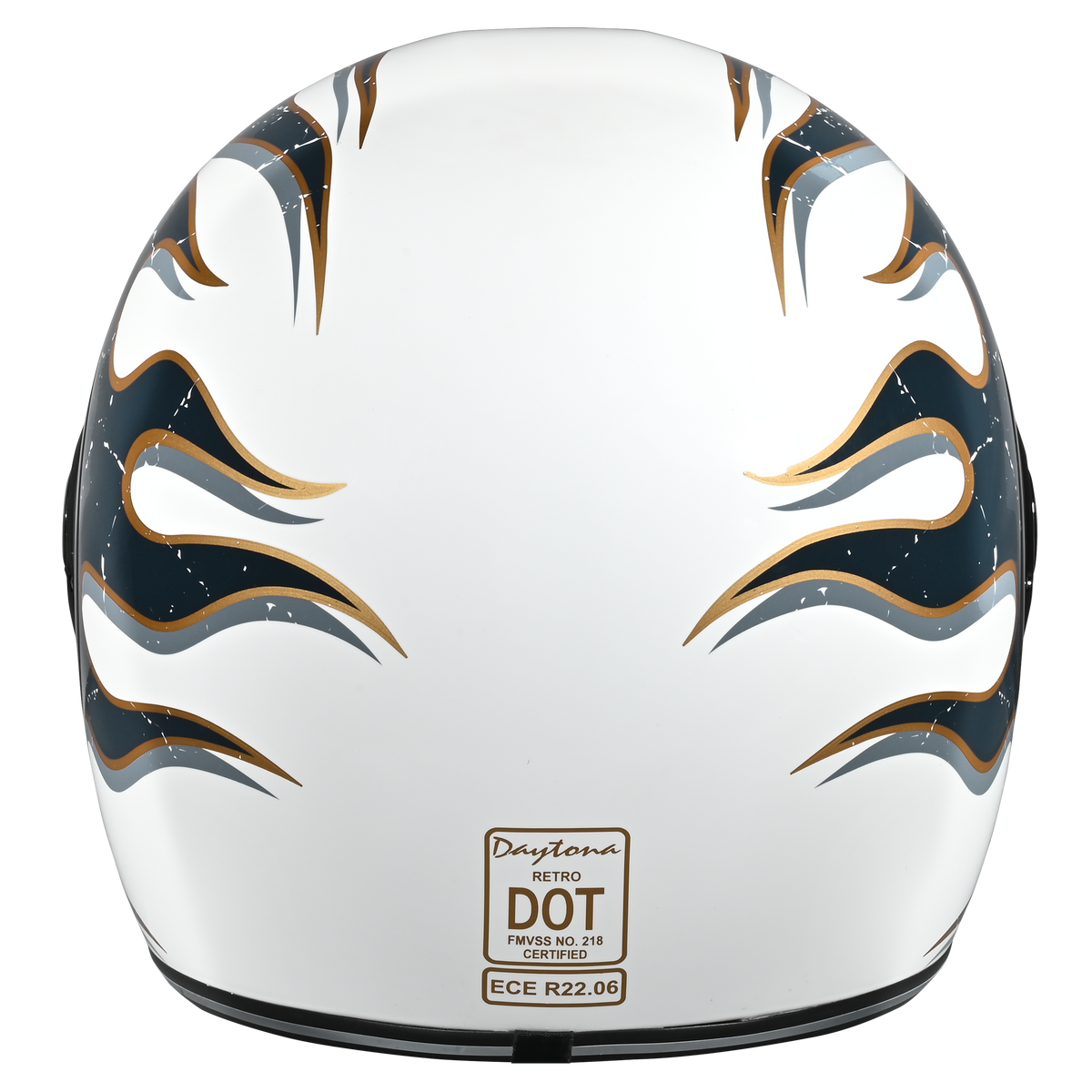 Daytona Retro Flames Full Face Motorcycle Helmet, 2XL