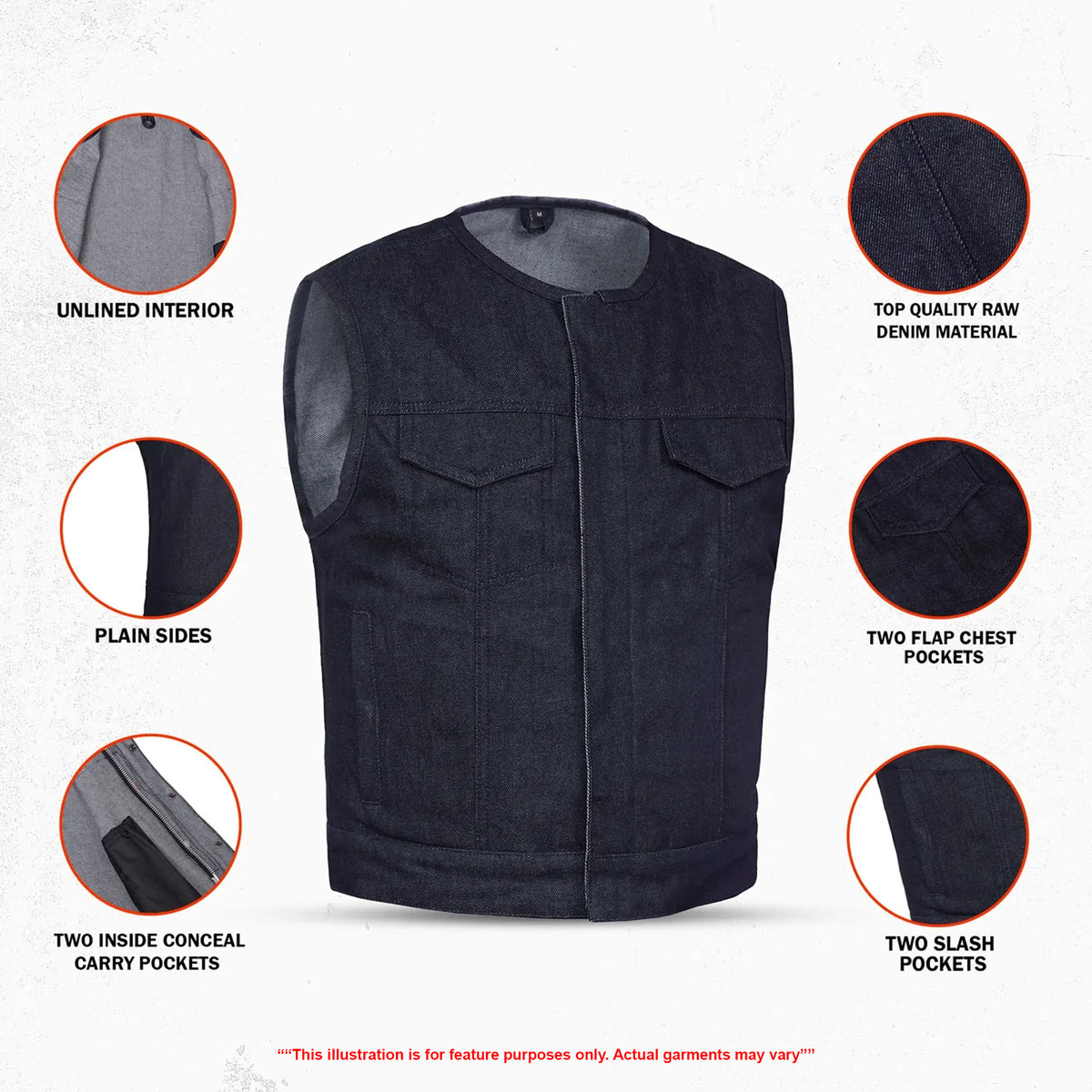 Rifleman Men's Denim Motorcycle Vest