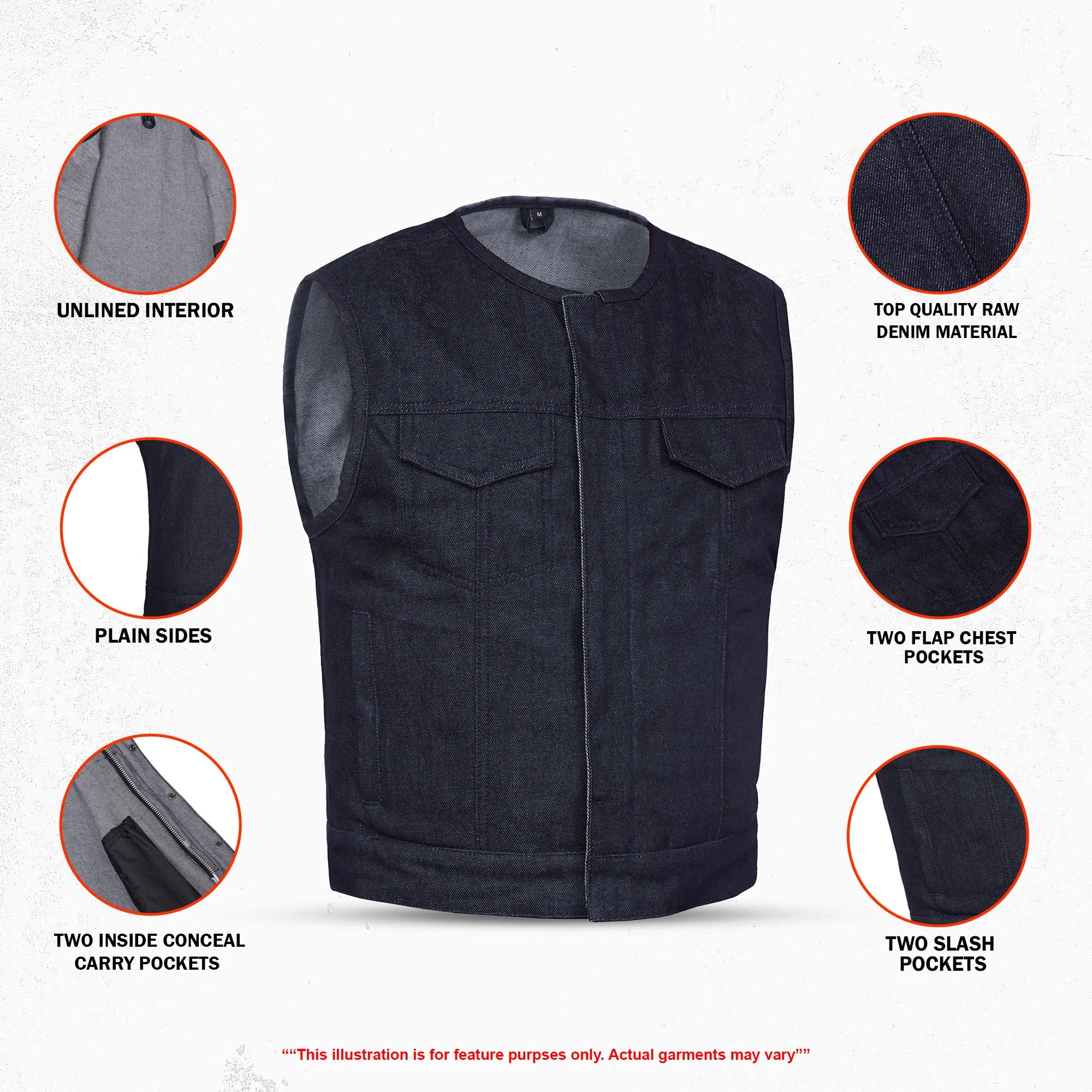 Rifleman Men's Denim Motorcycle Vest