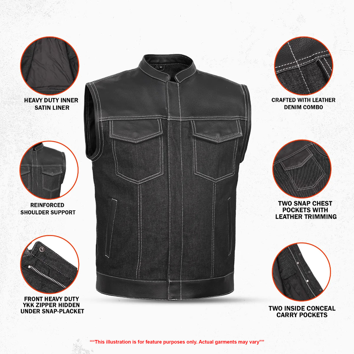 Venom Men's Denim Motorcycle Vest