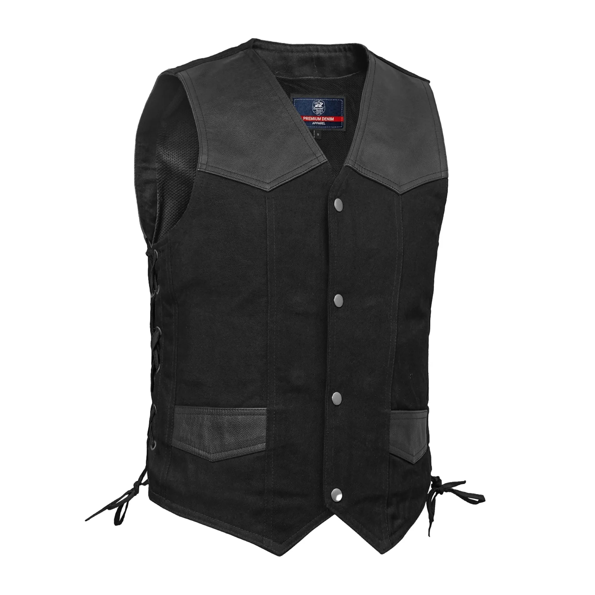 Aimline Men's Denim Motorcycle Vest
