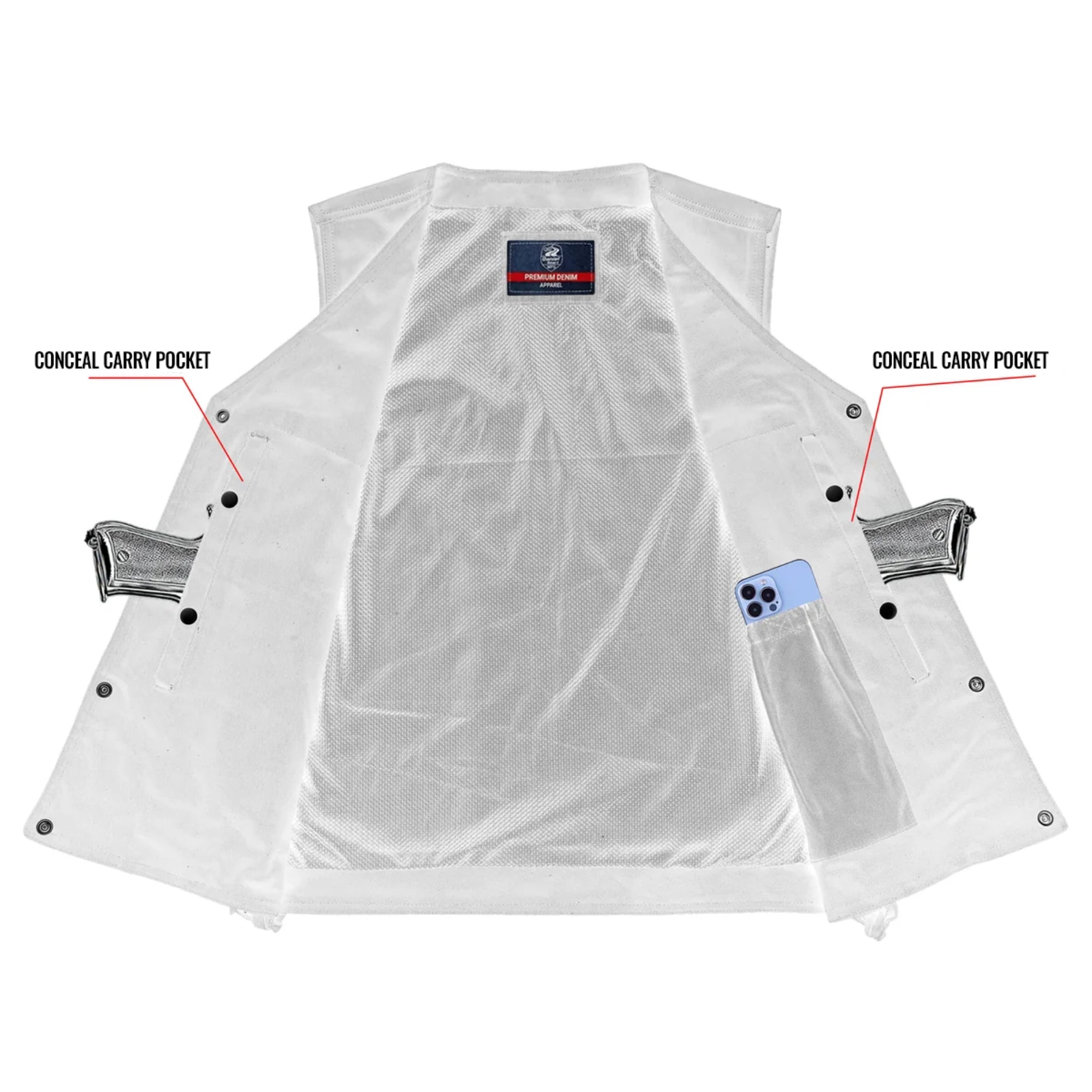 Strabler Men's Denim Motorcycle Vest