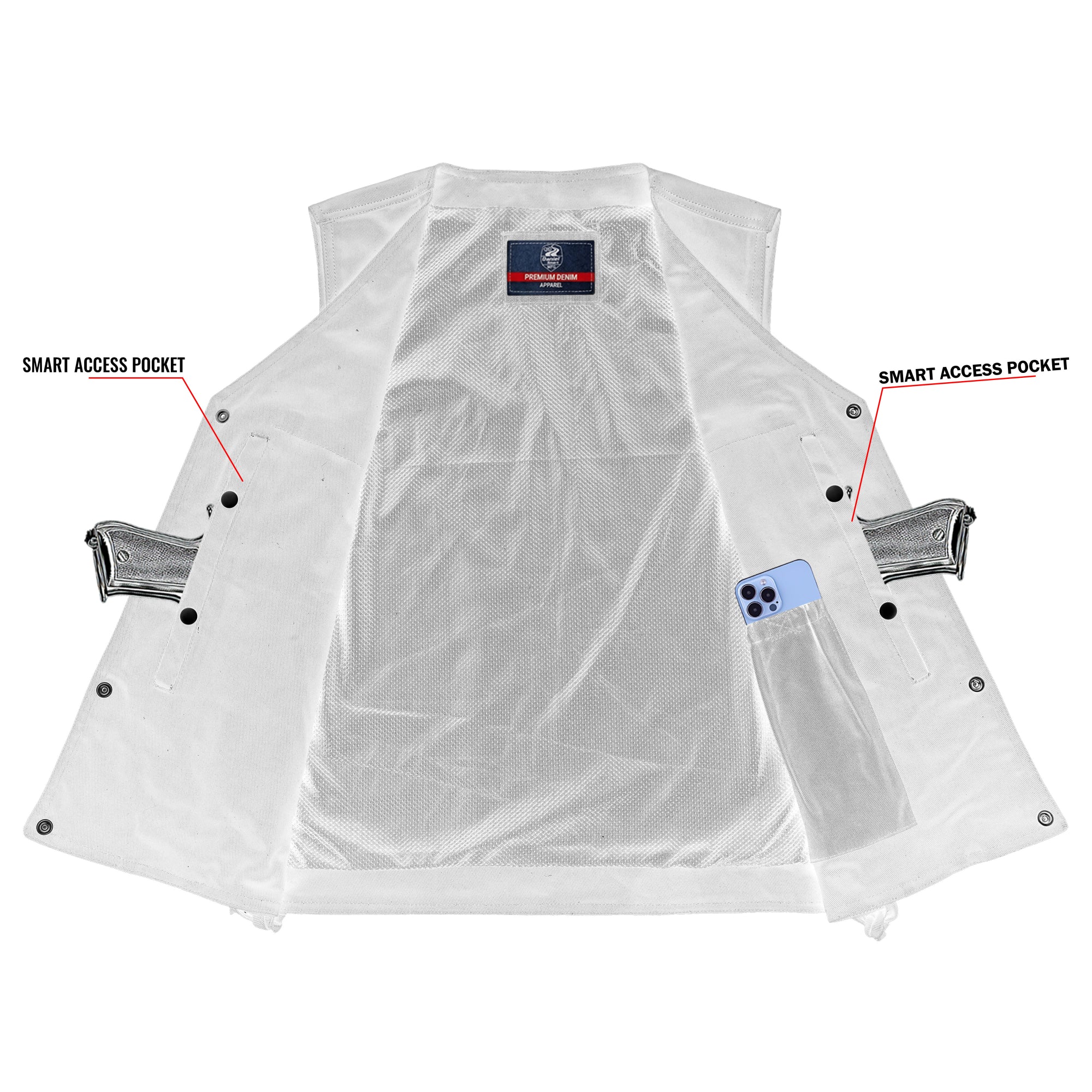 Strabler Men's Denim Motorcycle Vest