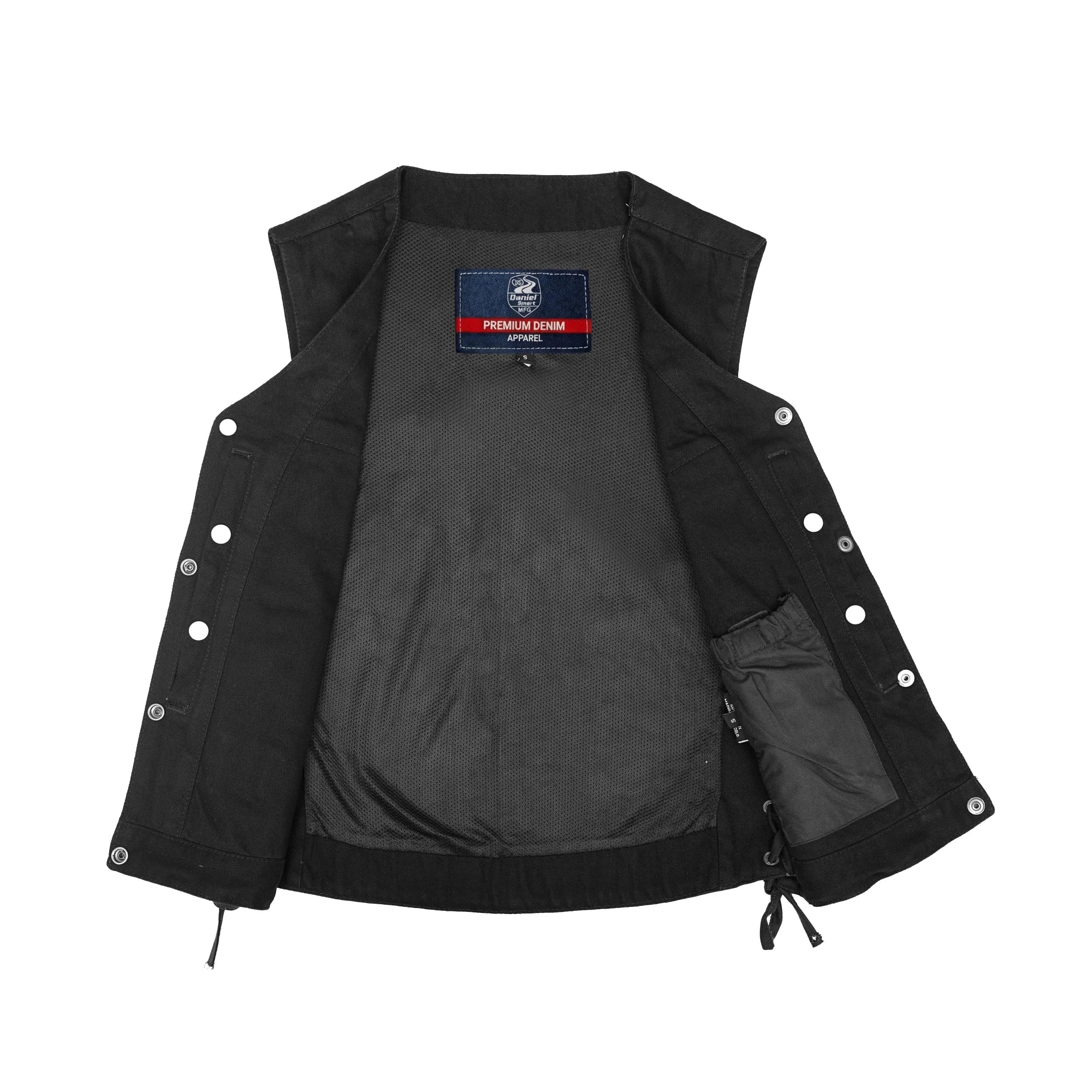 Women's Single Back Panel Conceal Carry Pockets Denim Vest