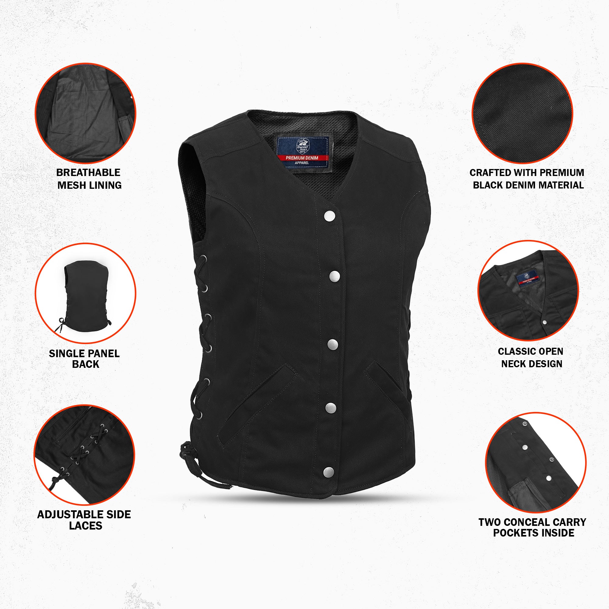 Marie Women's Denim Vest