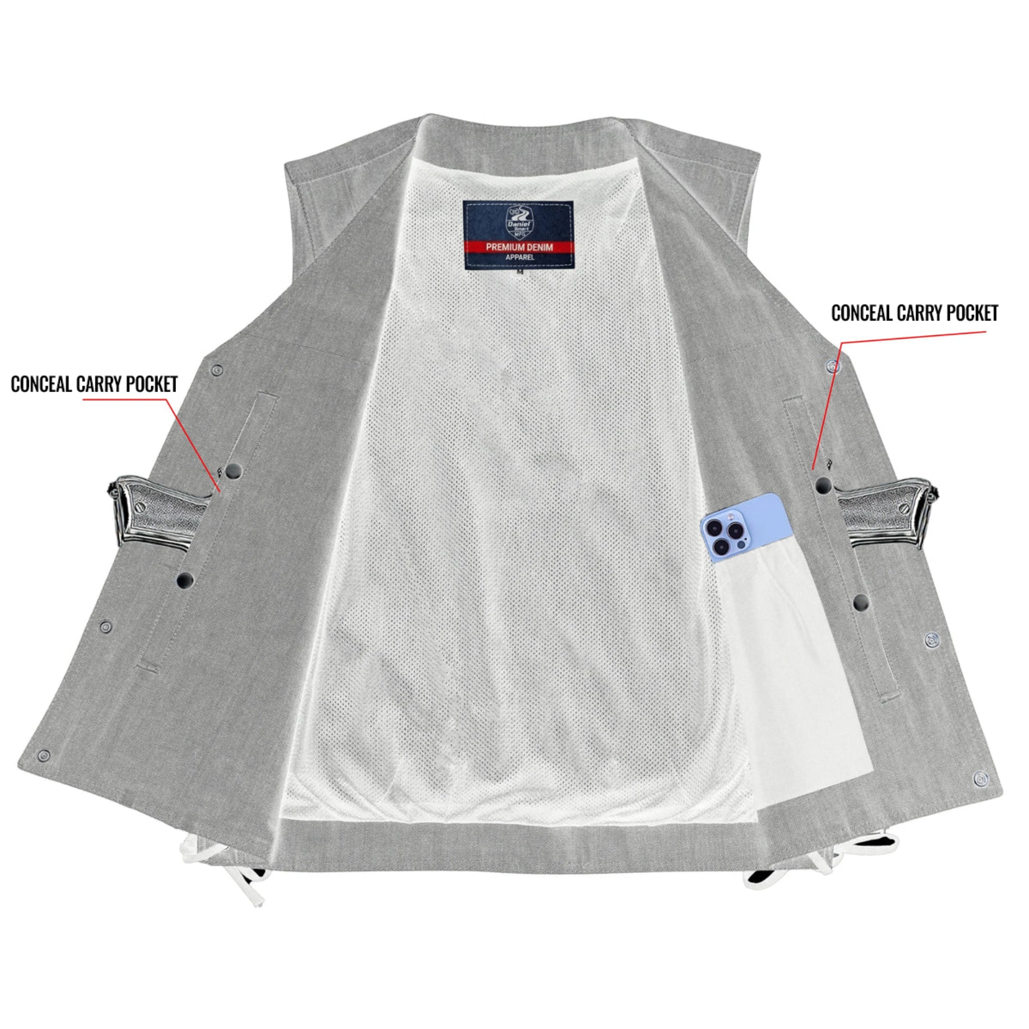 Wild Venture Men's Denim Motorcycle Vest