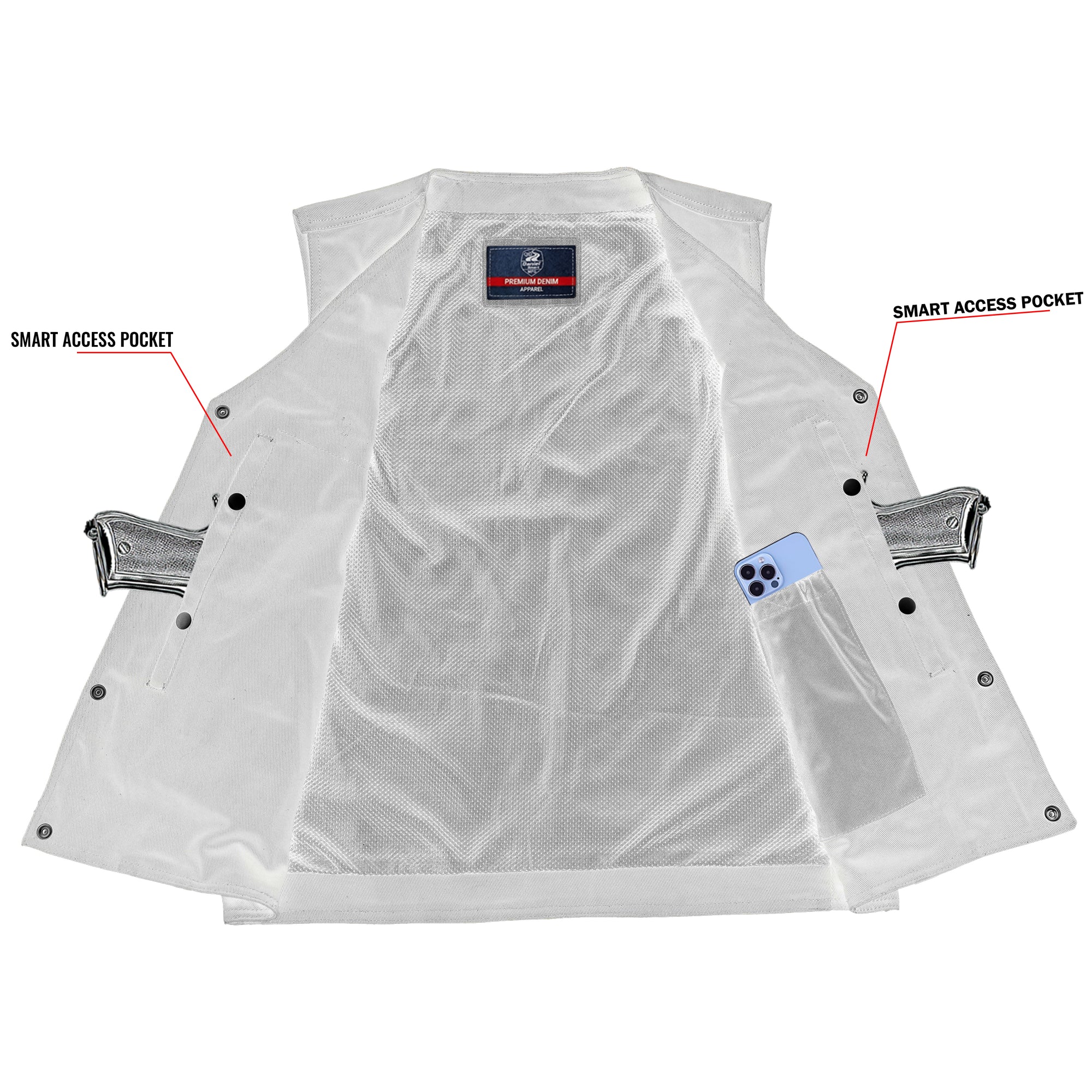 The Dark Knight Men's Denim Motorcycle Vest