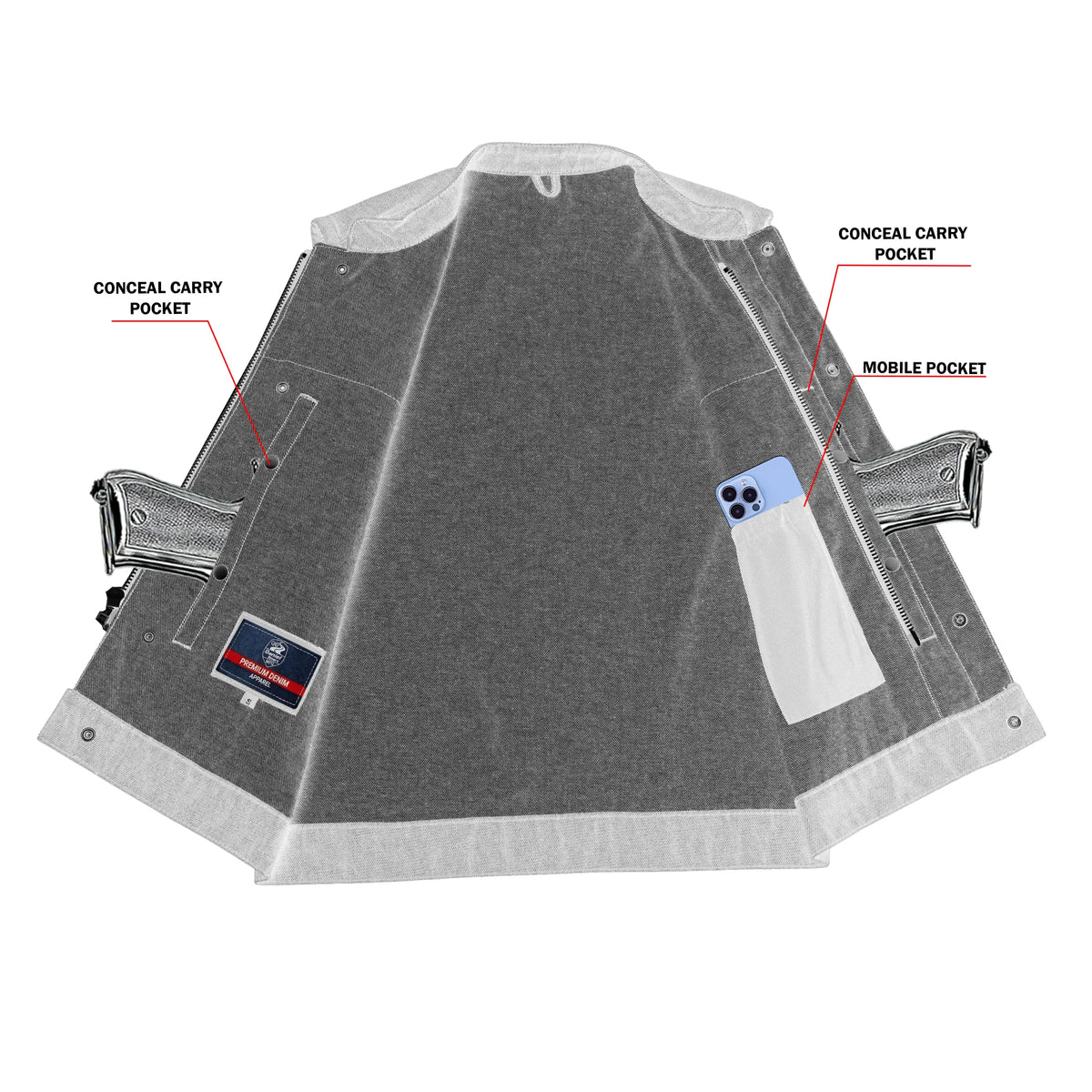 Chopper Men's Denim Motorcycle Vest