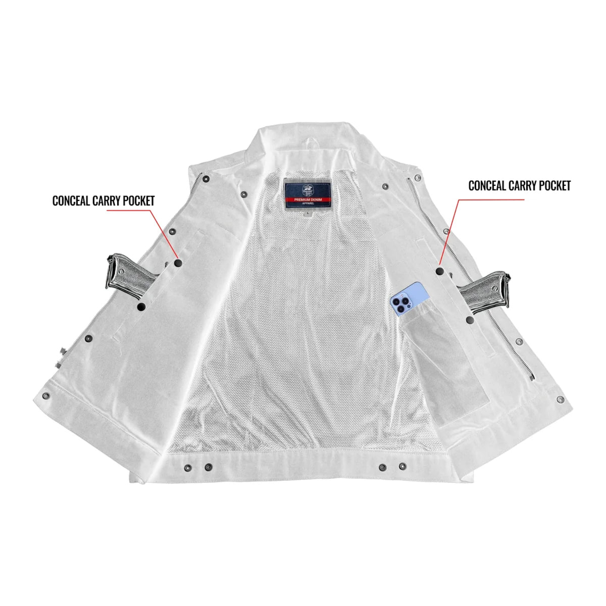 Pulse Men's Denim Motorcycle Vest