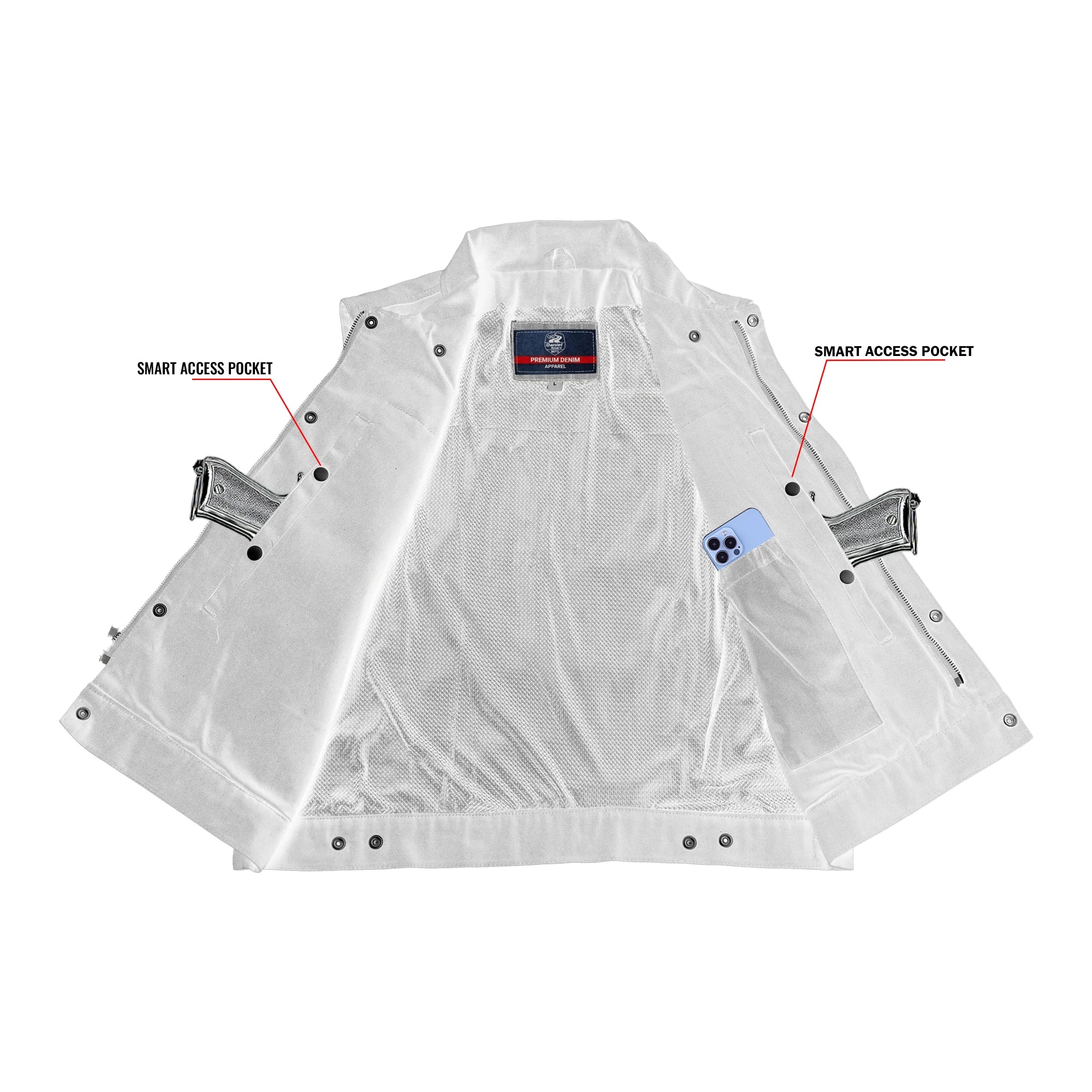 Pulse Men's Denim Motorcycle Vest