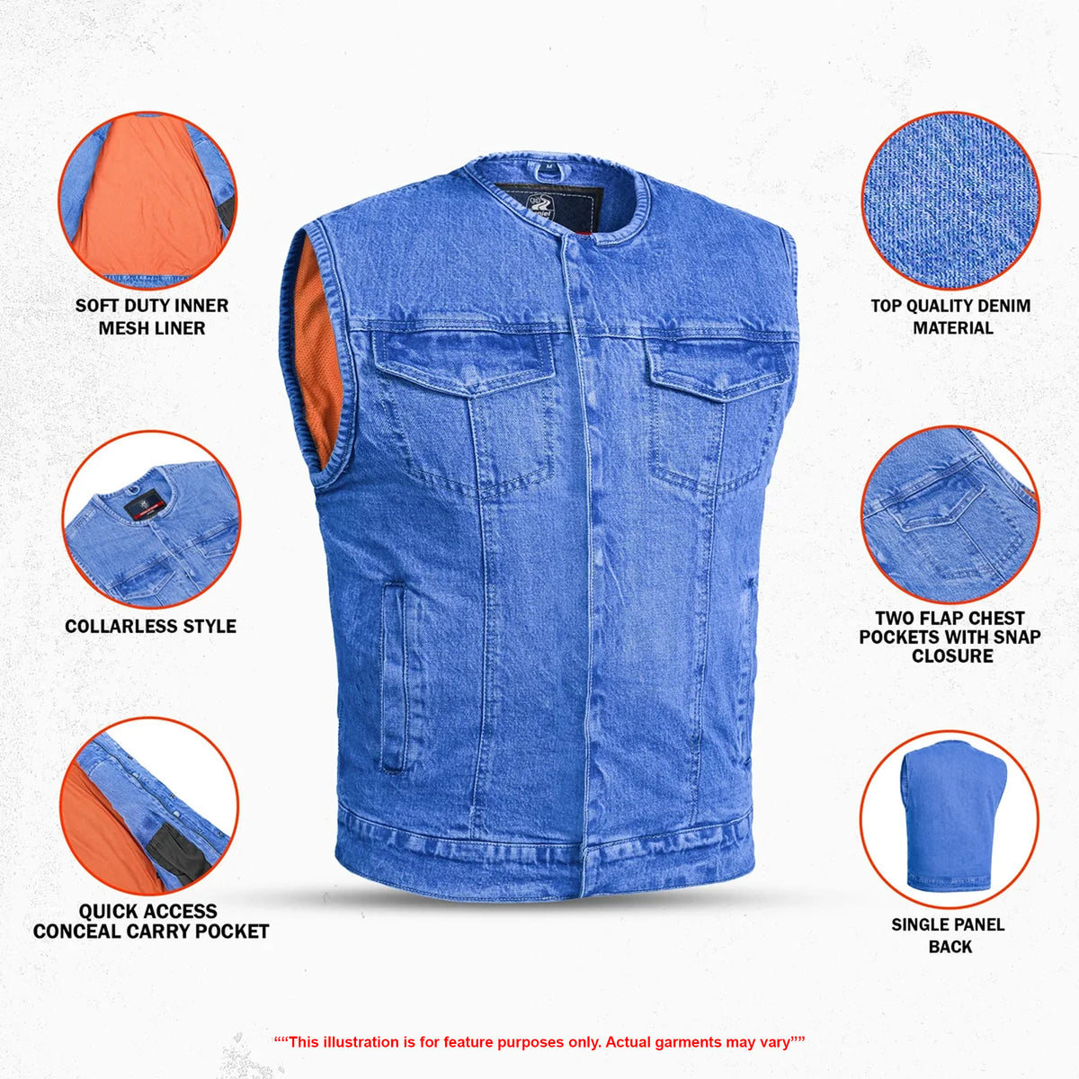 Mad Max Men's Denim Motorcycle Vest