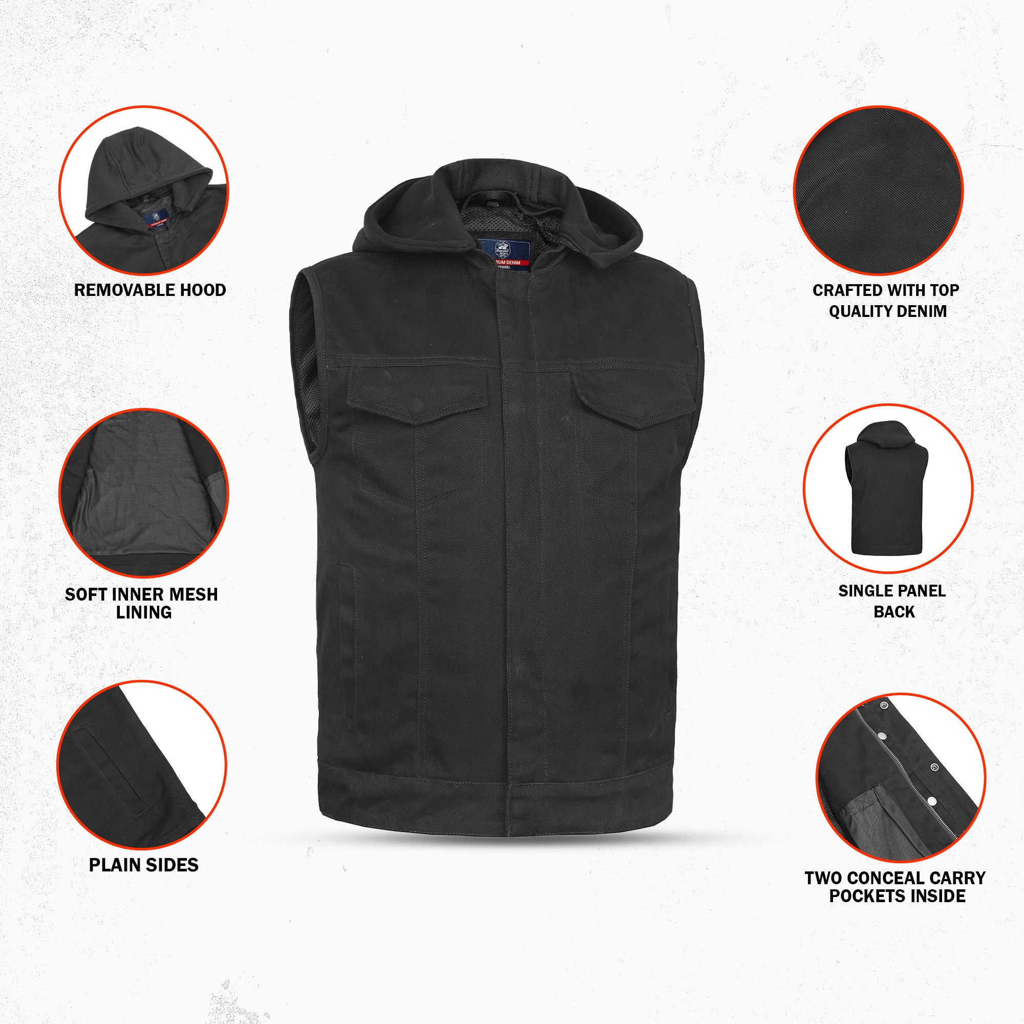Diesel Men's Denim Motorcycle Vest