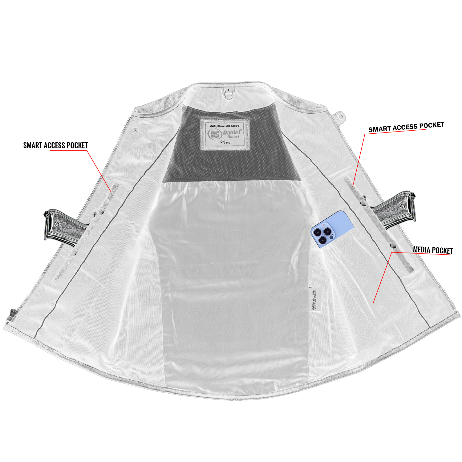 Phantom Men's Motorcycle Leather Vest