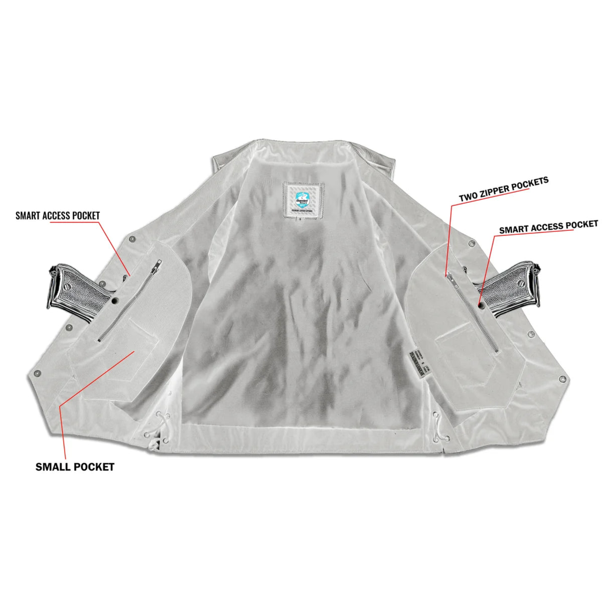 Stashon Men's Motorcycle Leather Vest