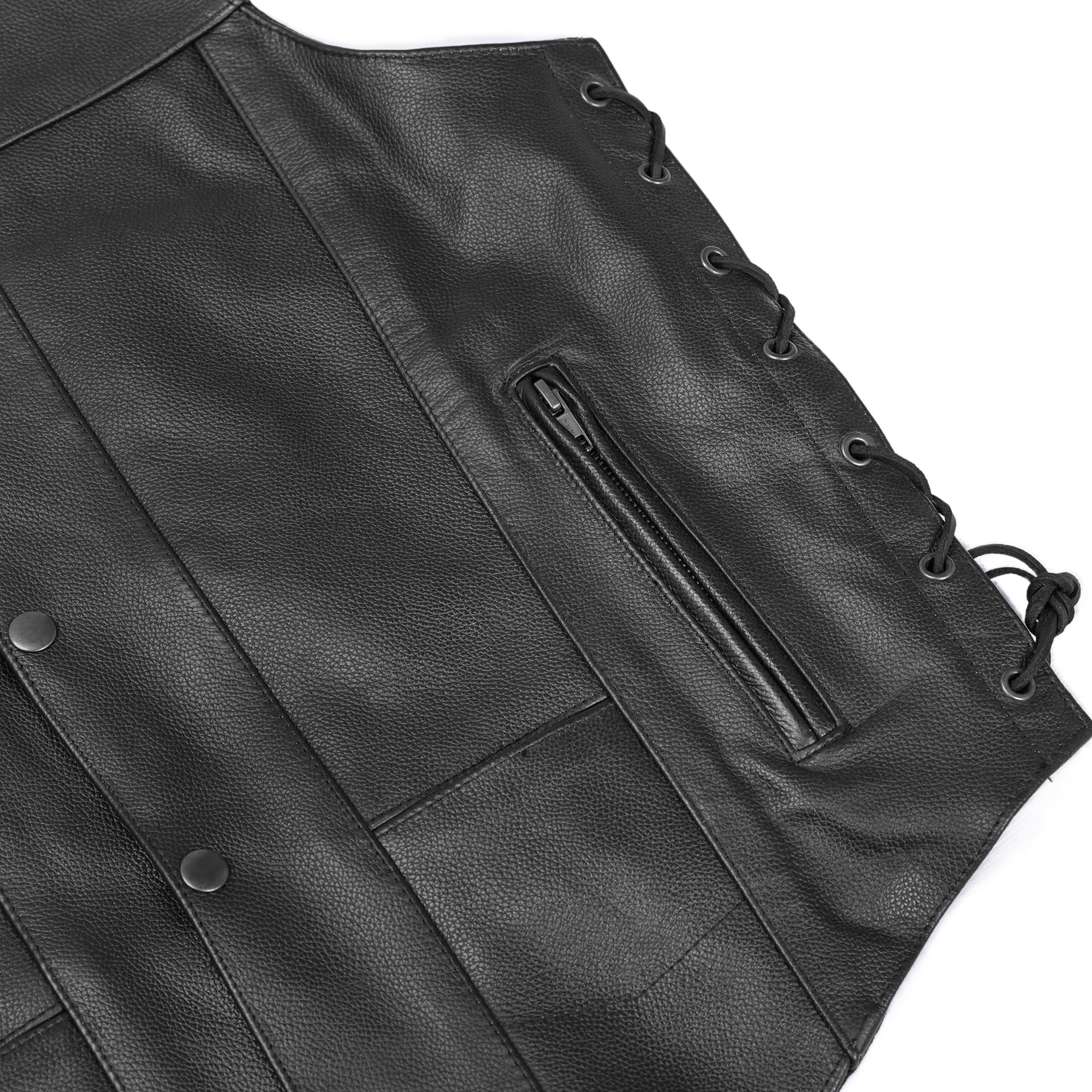 Stashon Men's Motorcycle Leather Vest