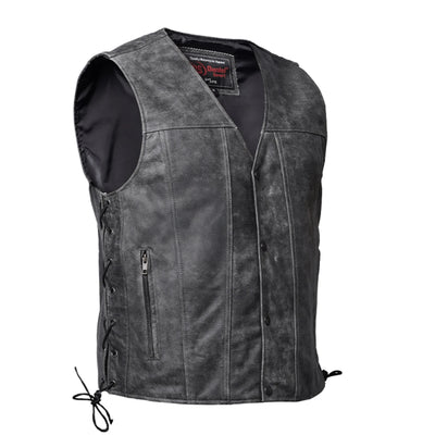 Ashra Men's Motorcycle Leather Vest