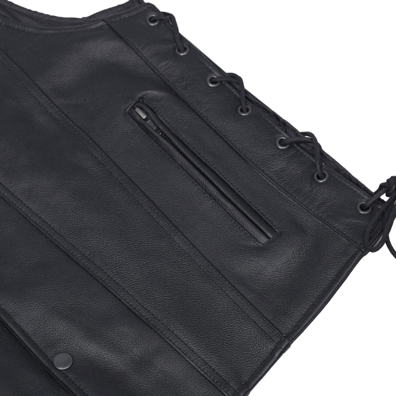 Trailox Men's Motorcycle Leather Vest