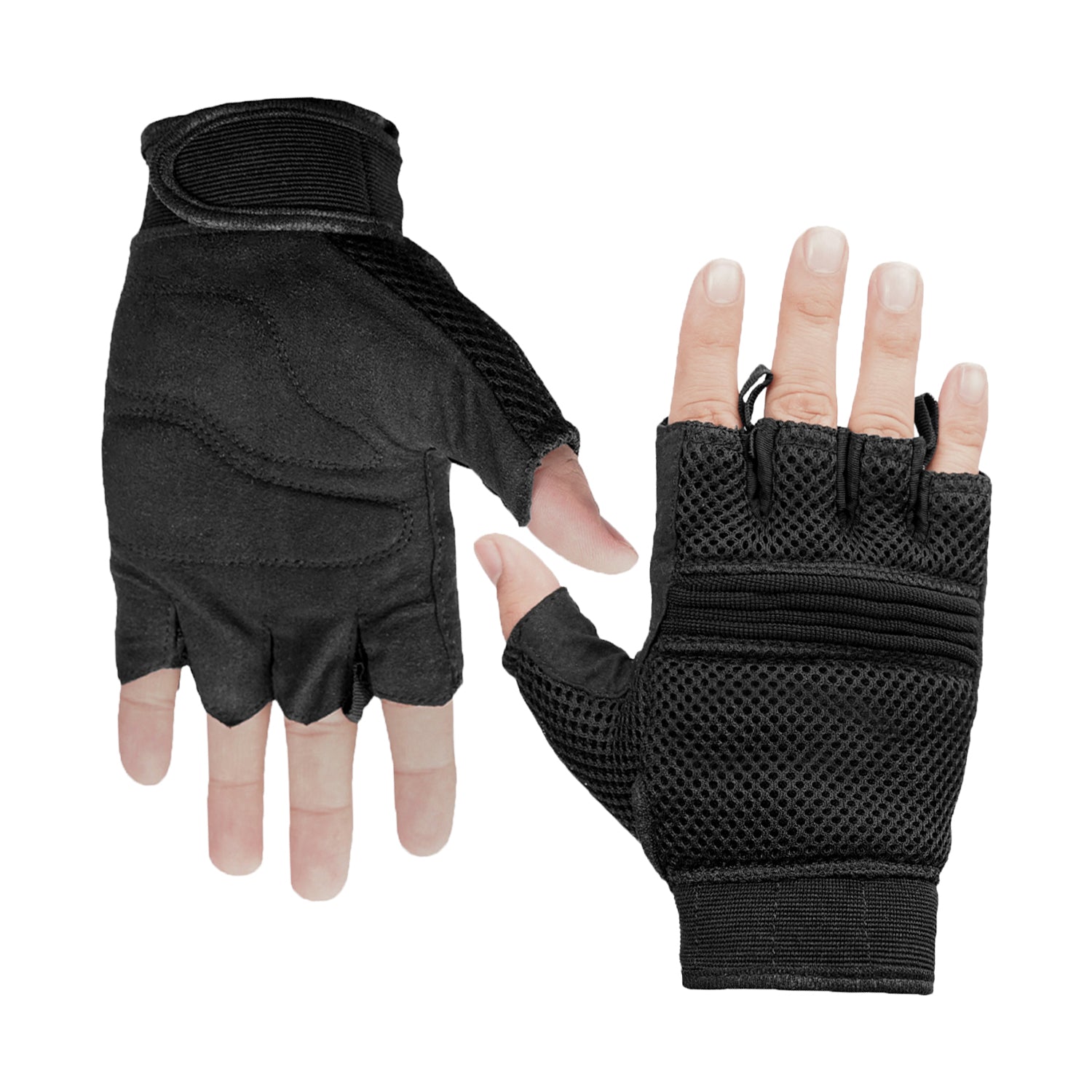 Compact Rage - Men's Leather Motorcycle Fingerless Gloves