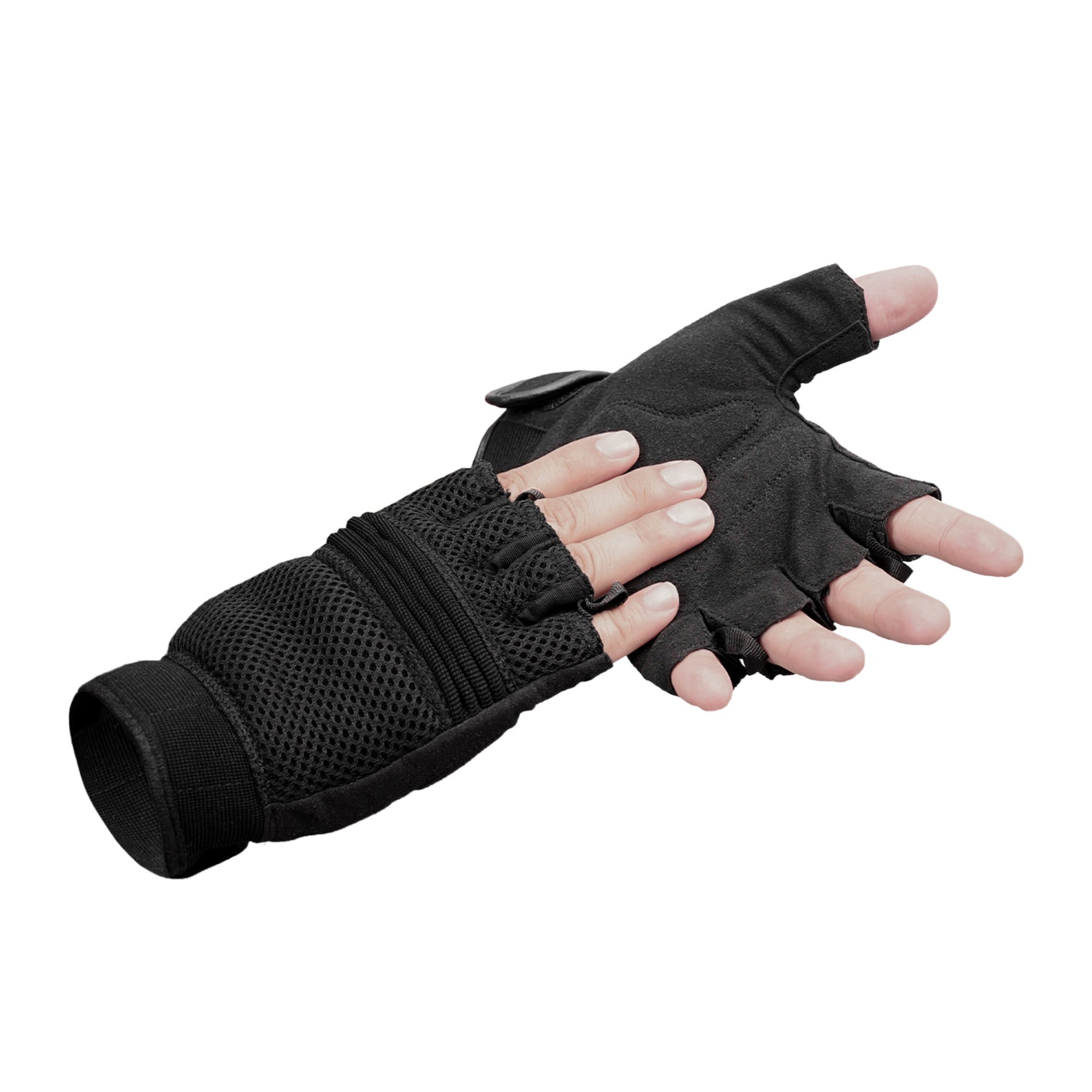 Compact Rage - Men's Leather Motorcycle Fingerless Gloves