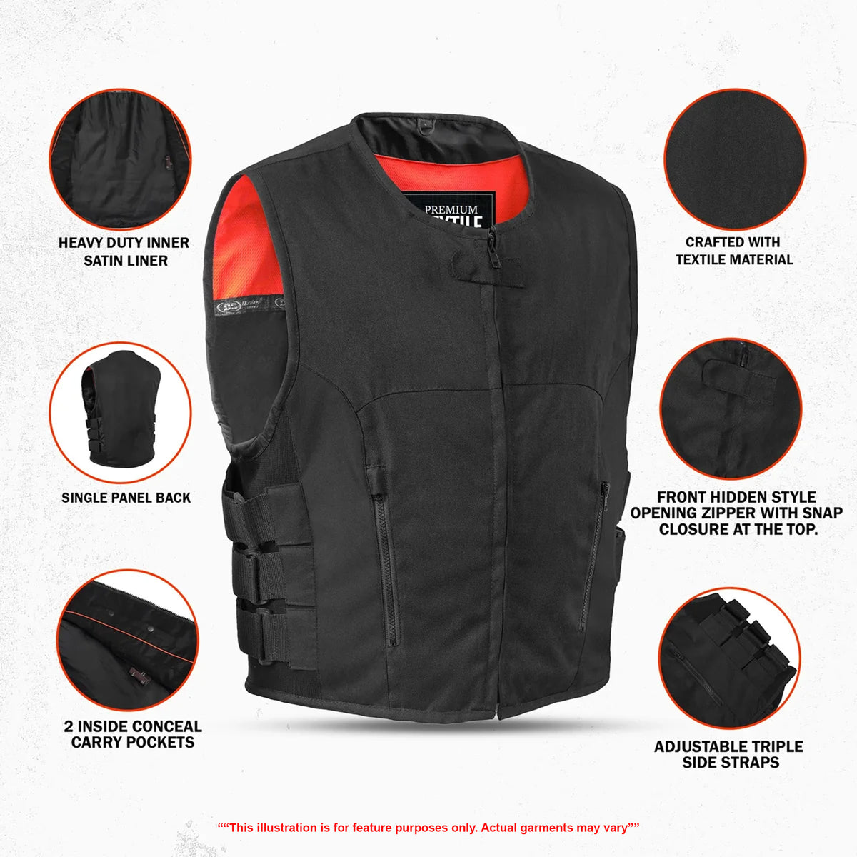 Risker Men's Textile Motorcycle Vest