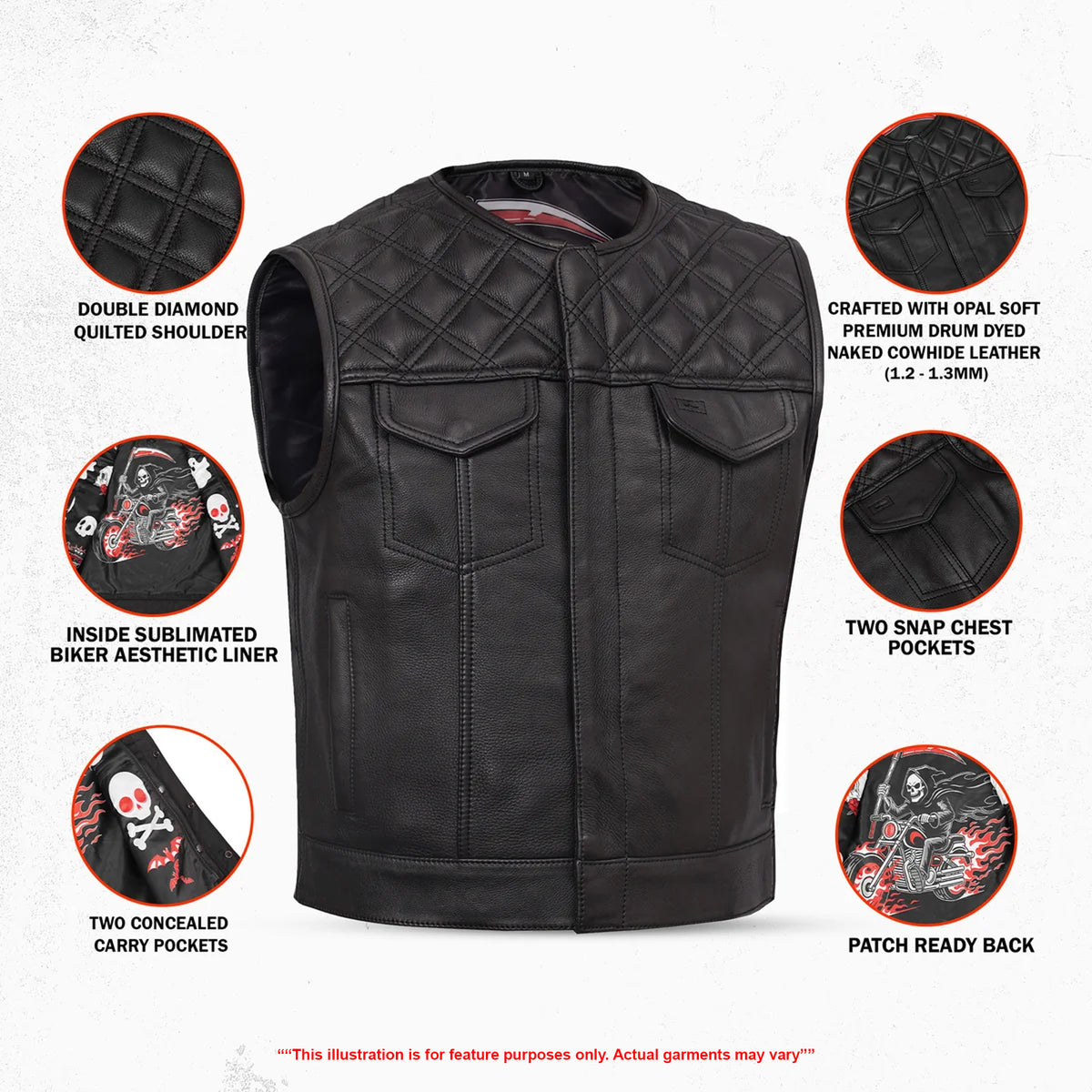 Emberline Drifter - Men’s Leather Motorcycle Vest