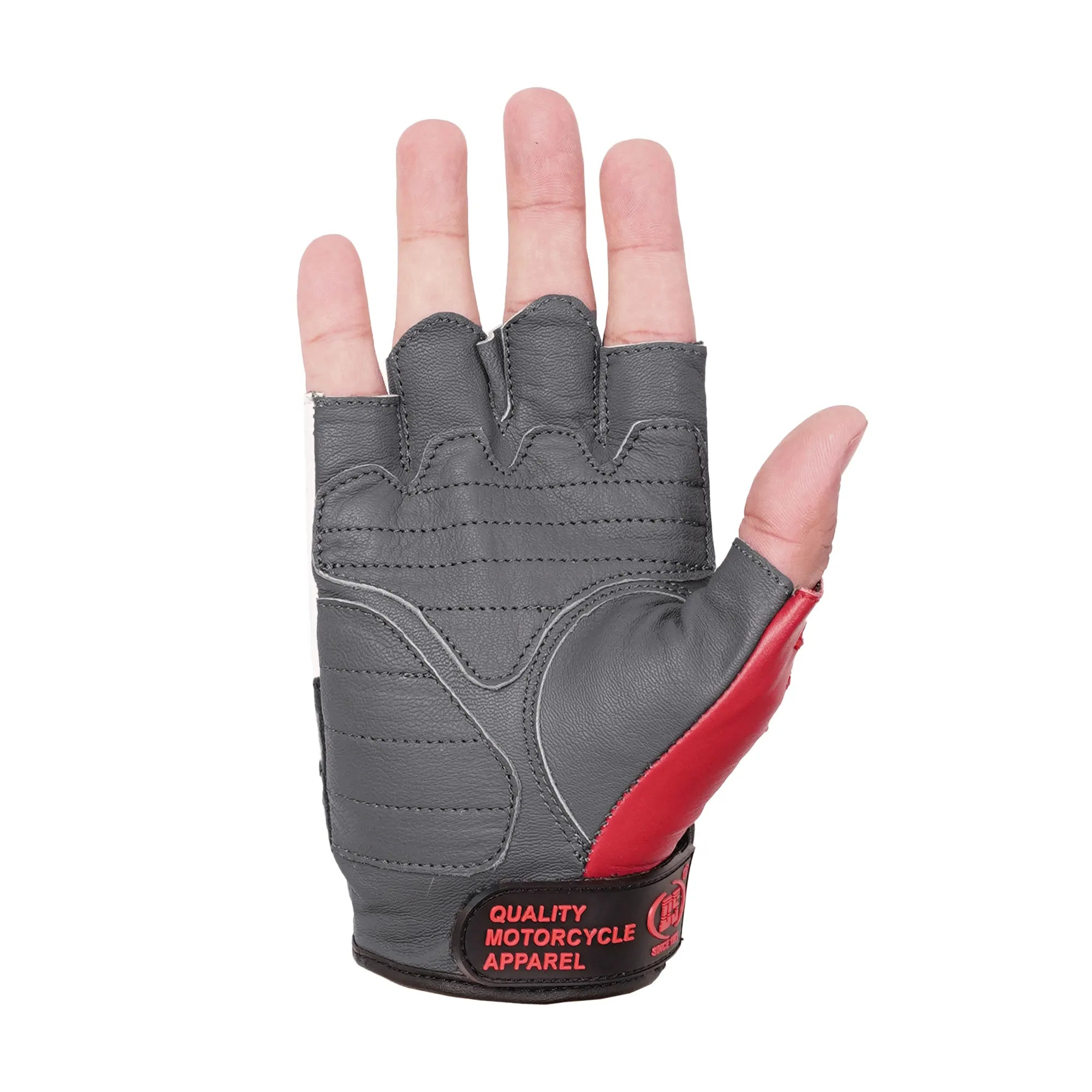 Freedom - Men's Leather Motorcycle Fingerless Gloves