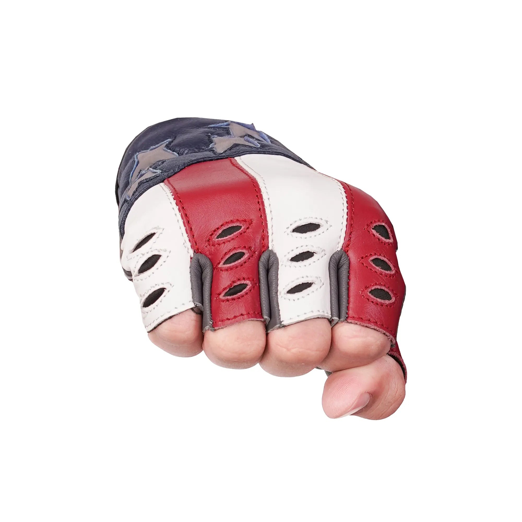 Freedom - Men's Leather Motorcycle Fingerless Gloves