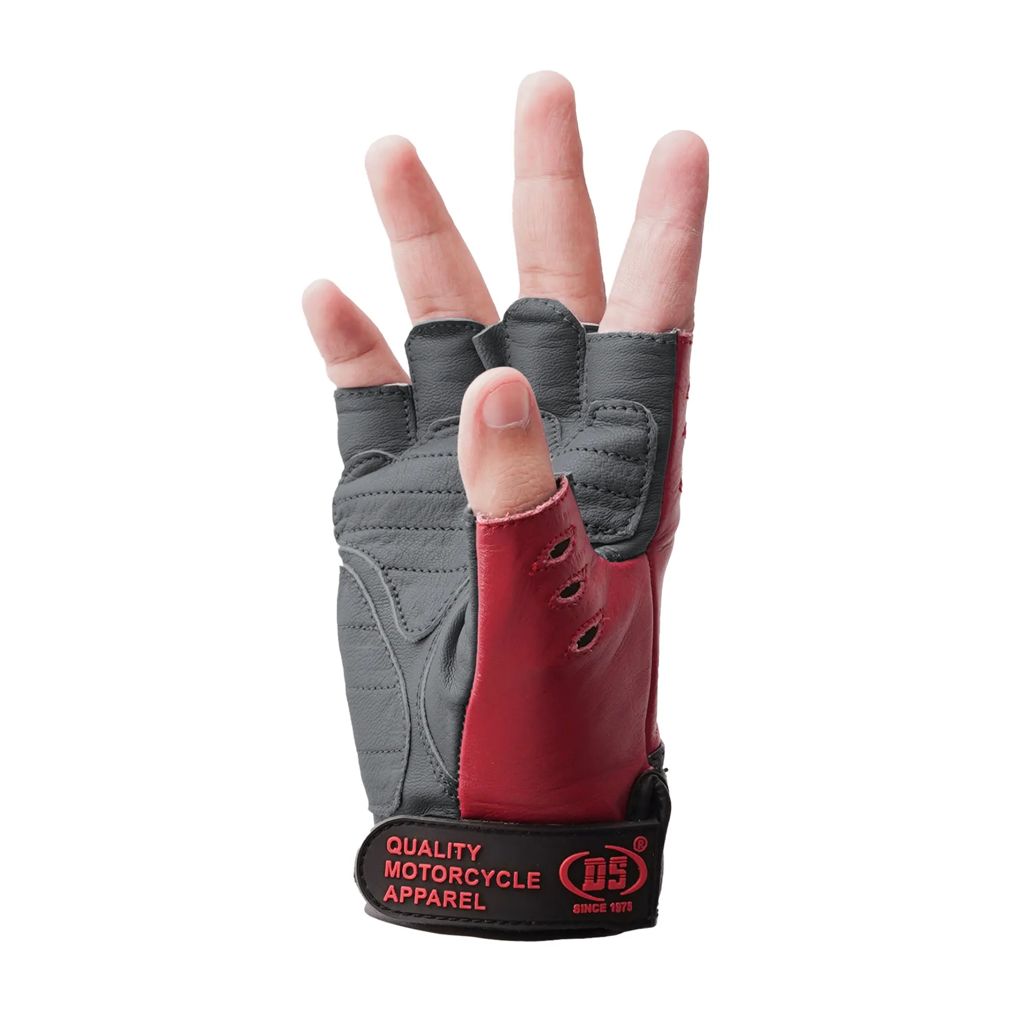 Freedom - Men's Leather Motorcycle Fingerless Gloves