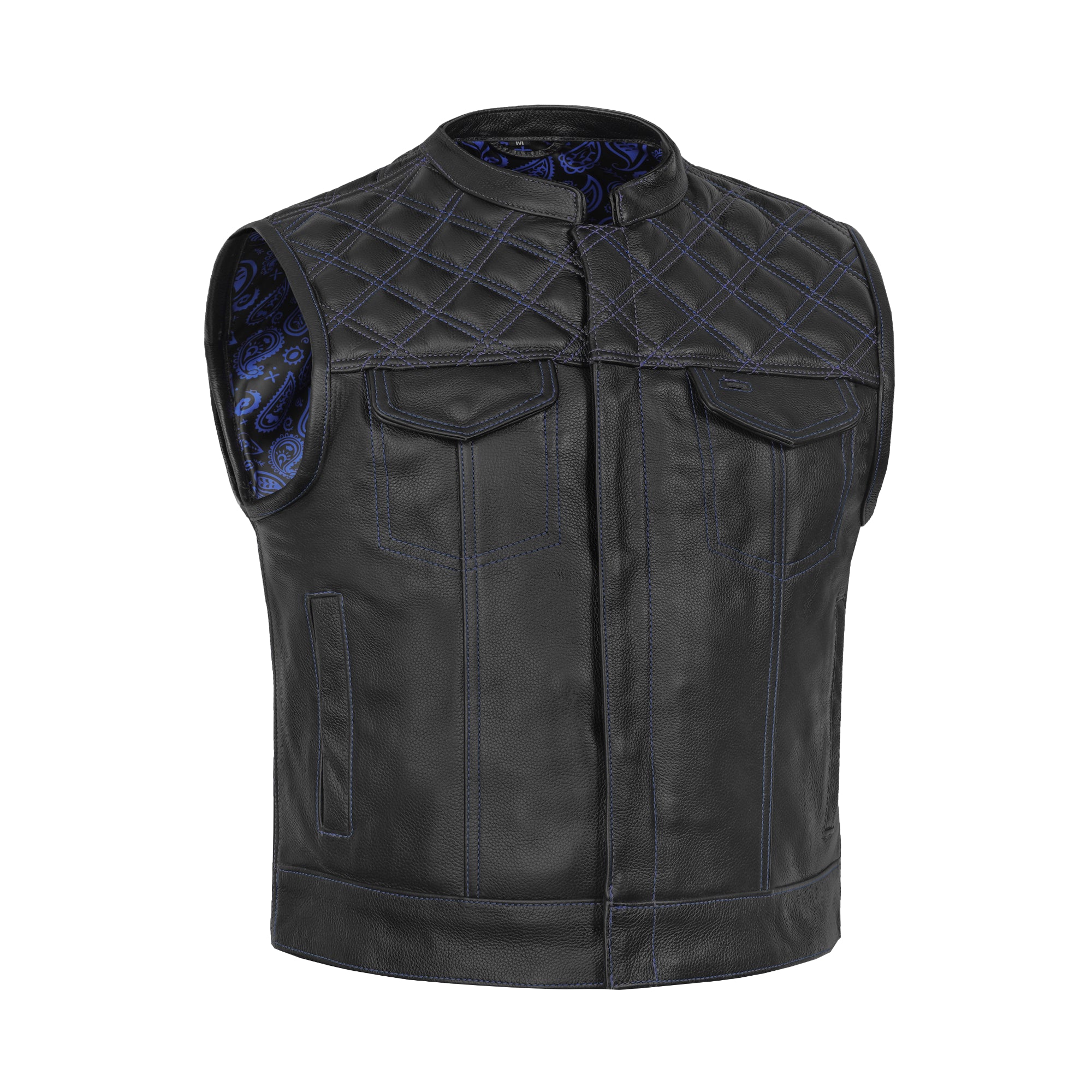 Django - Men’s Low Cut Motorcycle Leather Vest