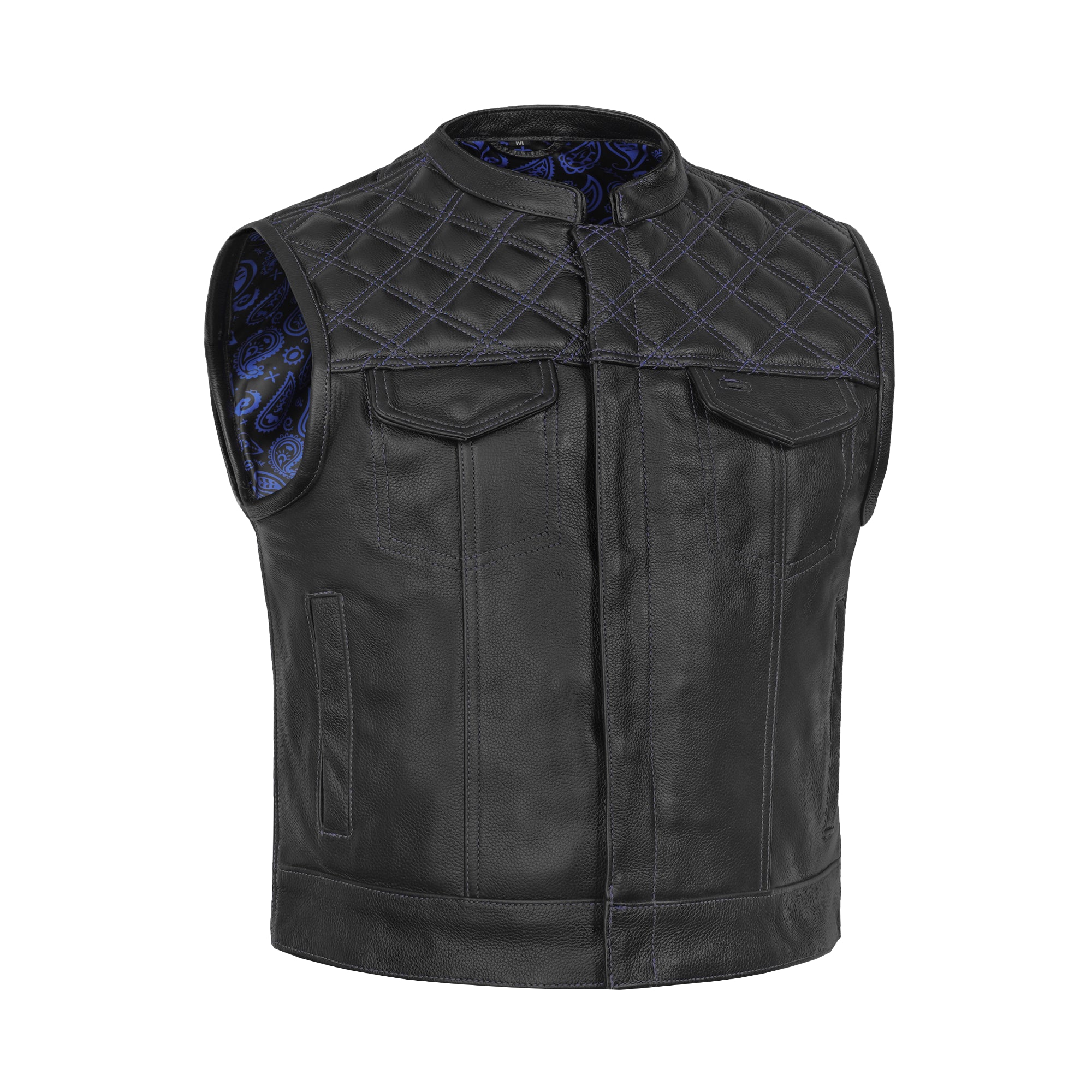 Django - Men’s Low Cut Motorcycle Leather Vest