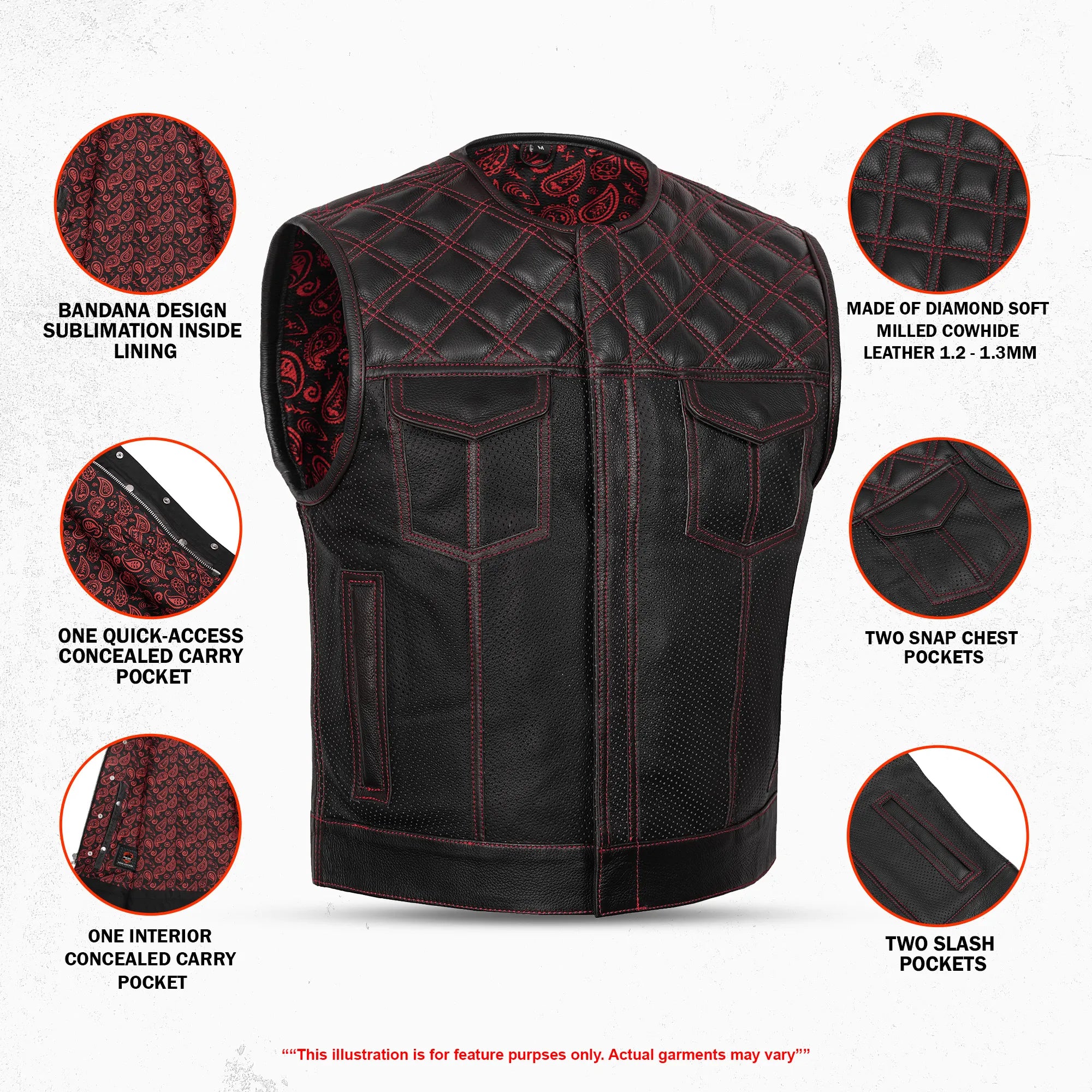 Predator - Men’s Motorcycle Leather Vest