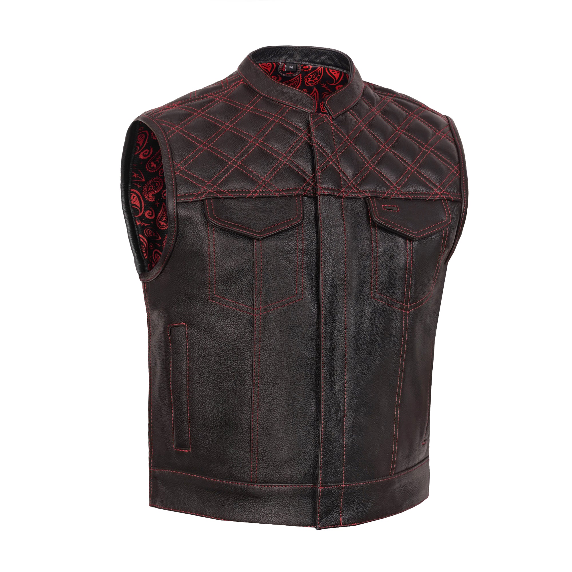 Warlord - Men's Low Cut Leather motorcycle vest