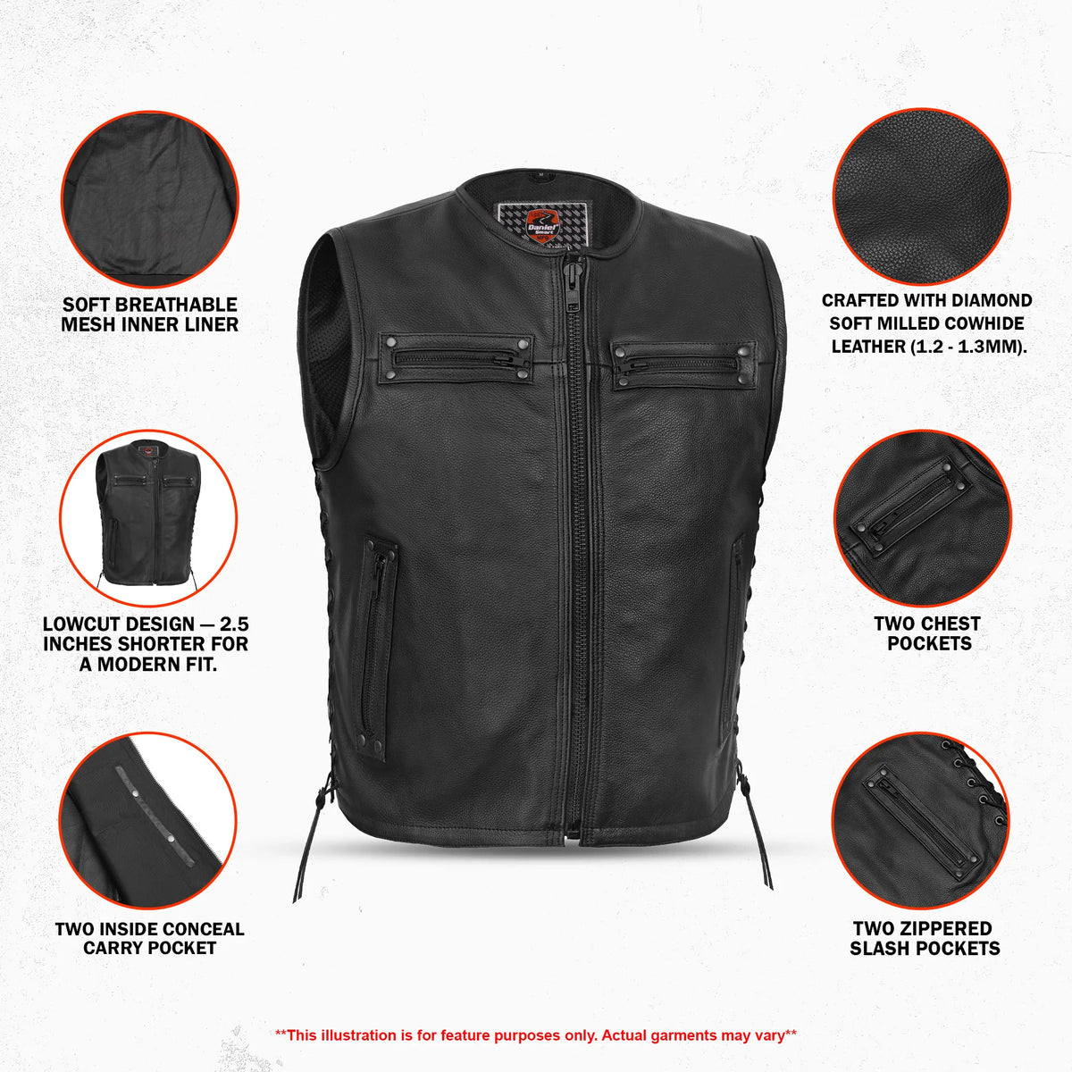 Reckoning - Men’s Leather Motorcycle Vest