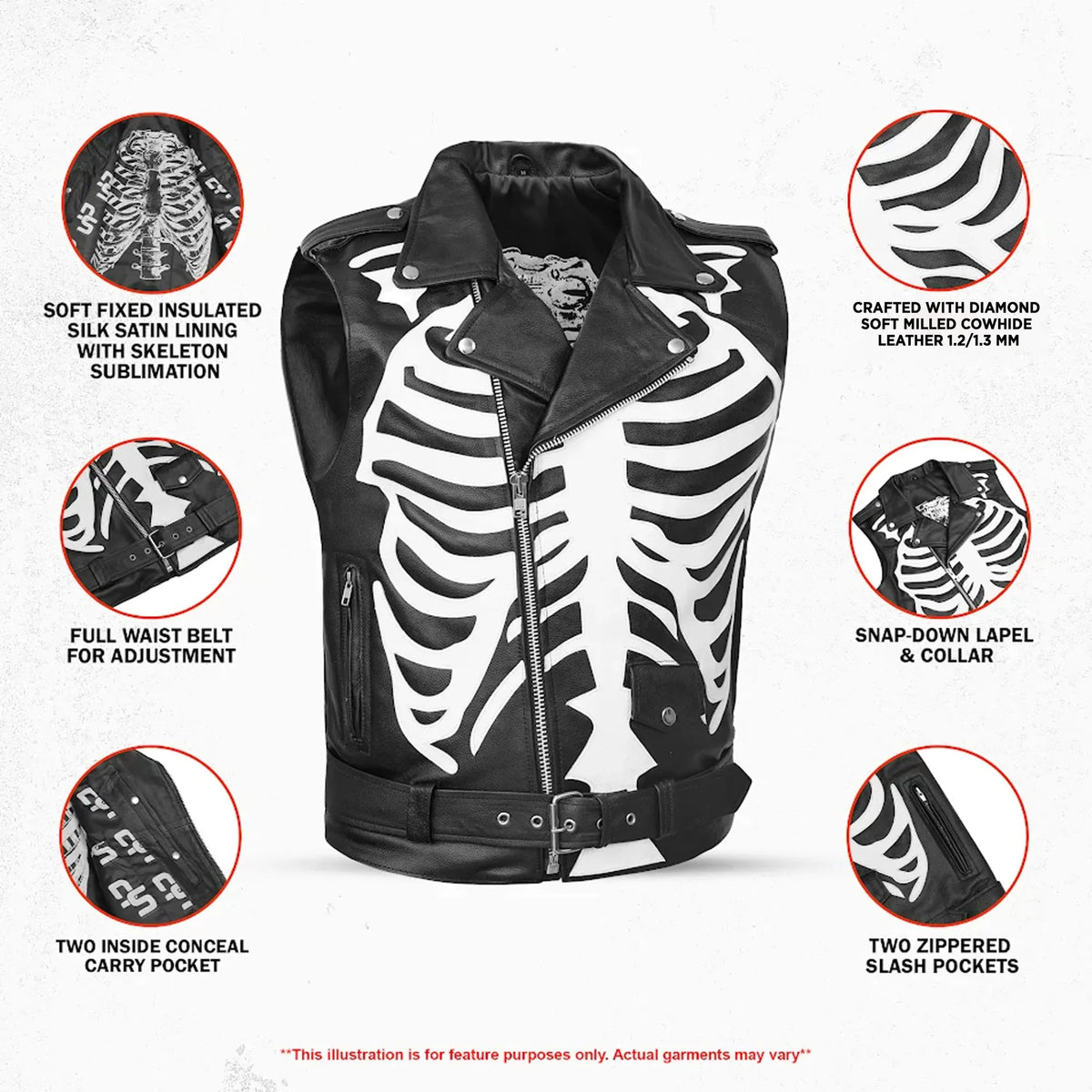 DeadFrame - Men’s Leather Motorcycle Vest