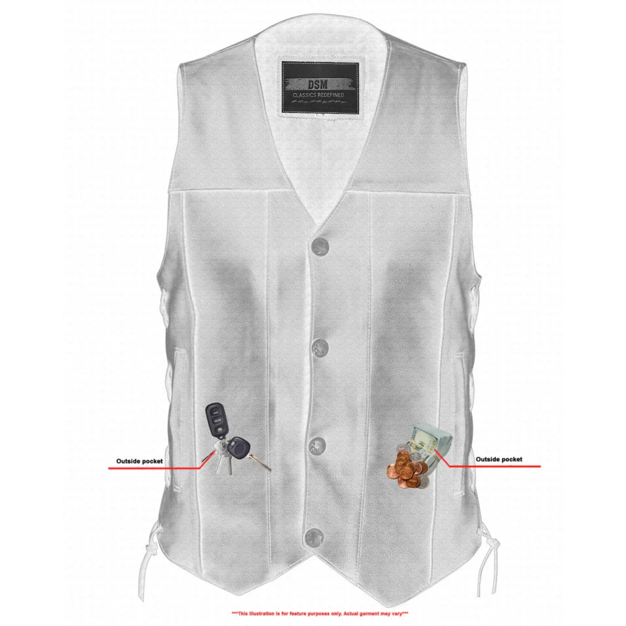 Bullock Men's Motorcycle Leather Vest