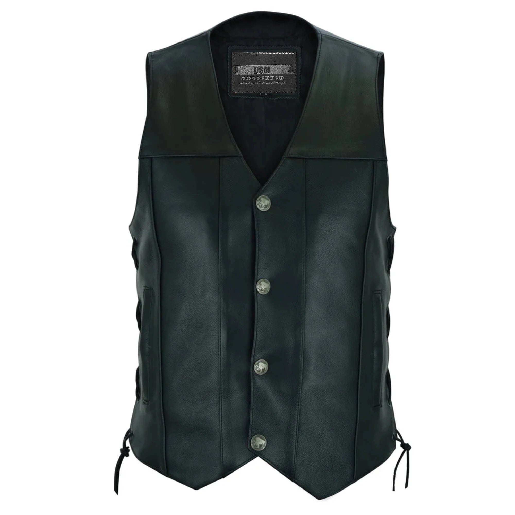 Bullock Men's Motorcycle Leather Vest