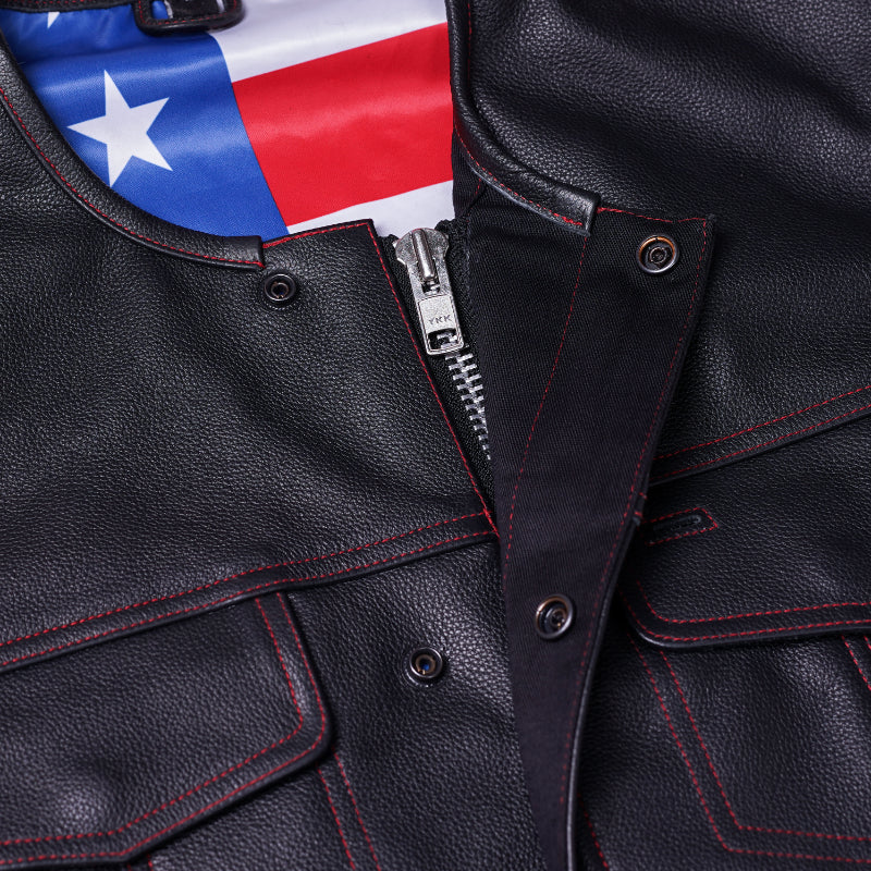 Stitchon - Men's Motorcycle Leather Vest