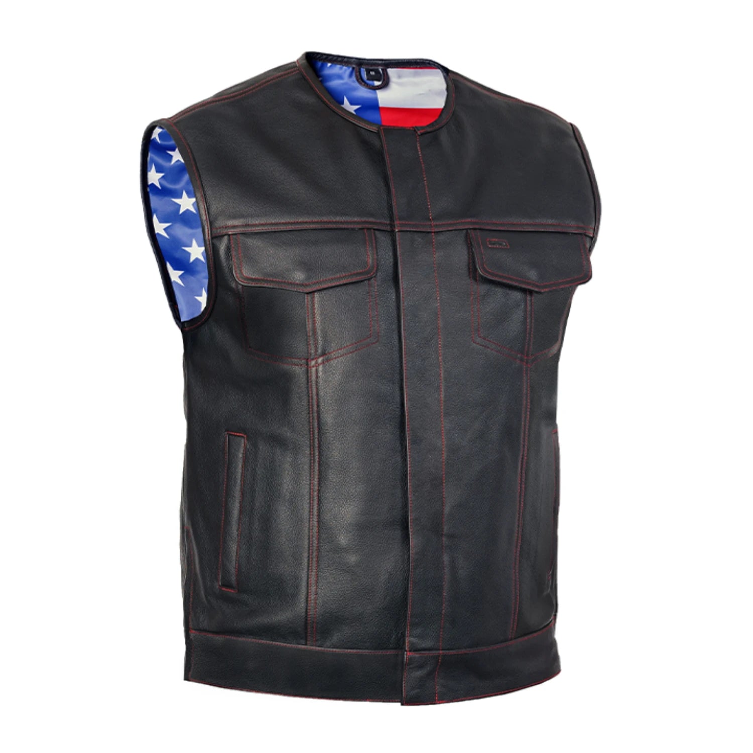 Stitchon Men's Motorcycle Leather Vest