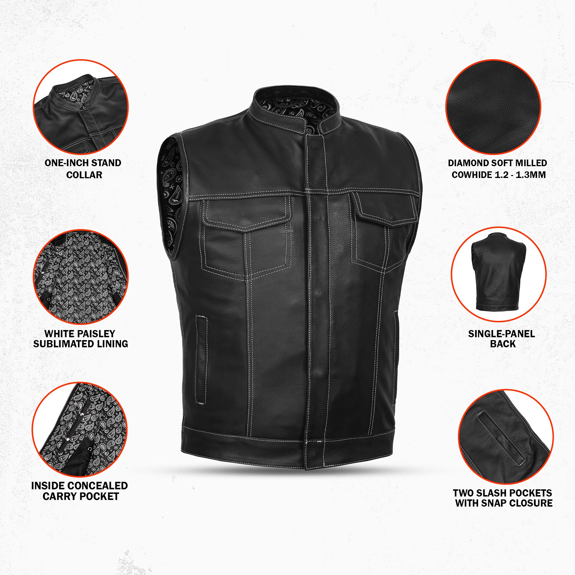 Silverstar™ Men's Motorcycle Leather Vest